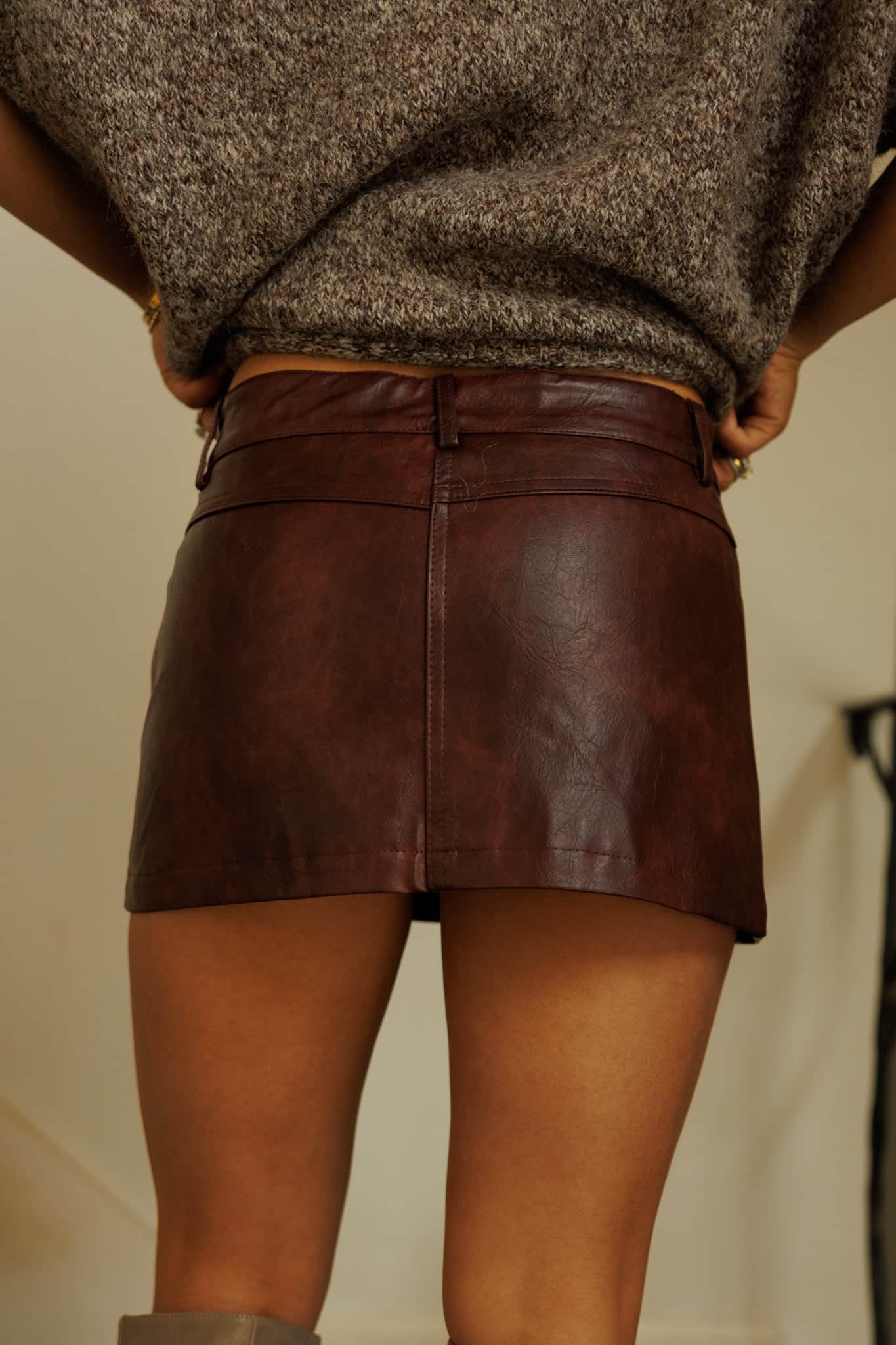 Out Late Leather Mini Skirt - Image 2