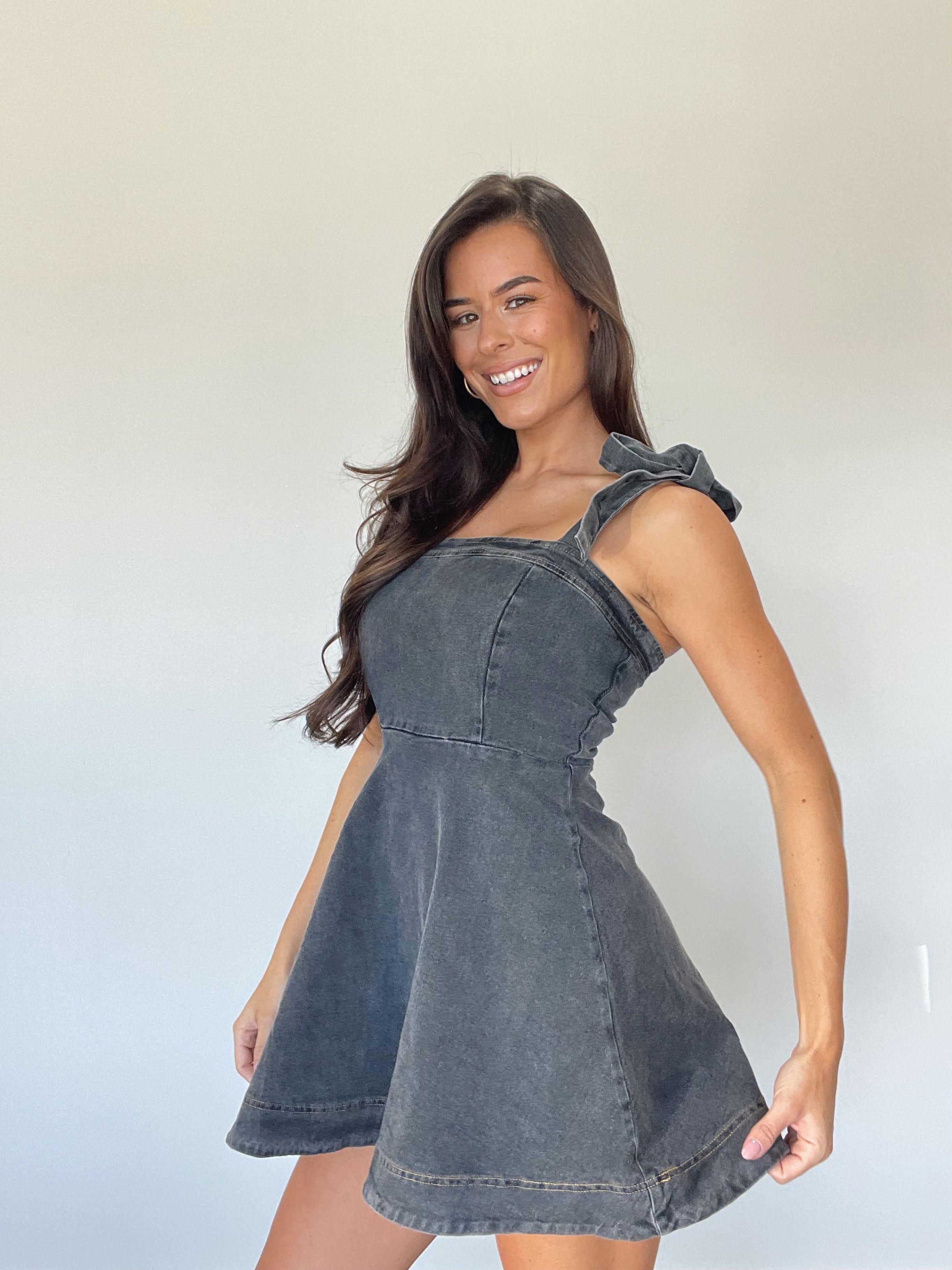 Acid Wash Denim Dress - Image 3