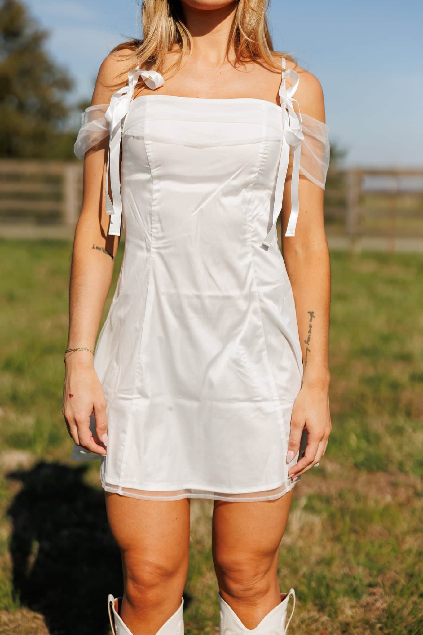 Belle Bow Mini Dress - Image 4