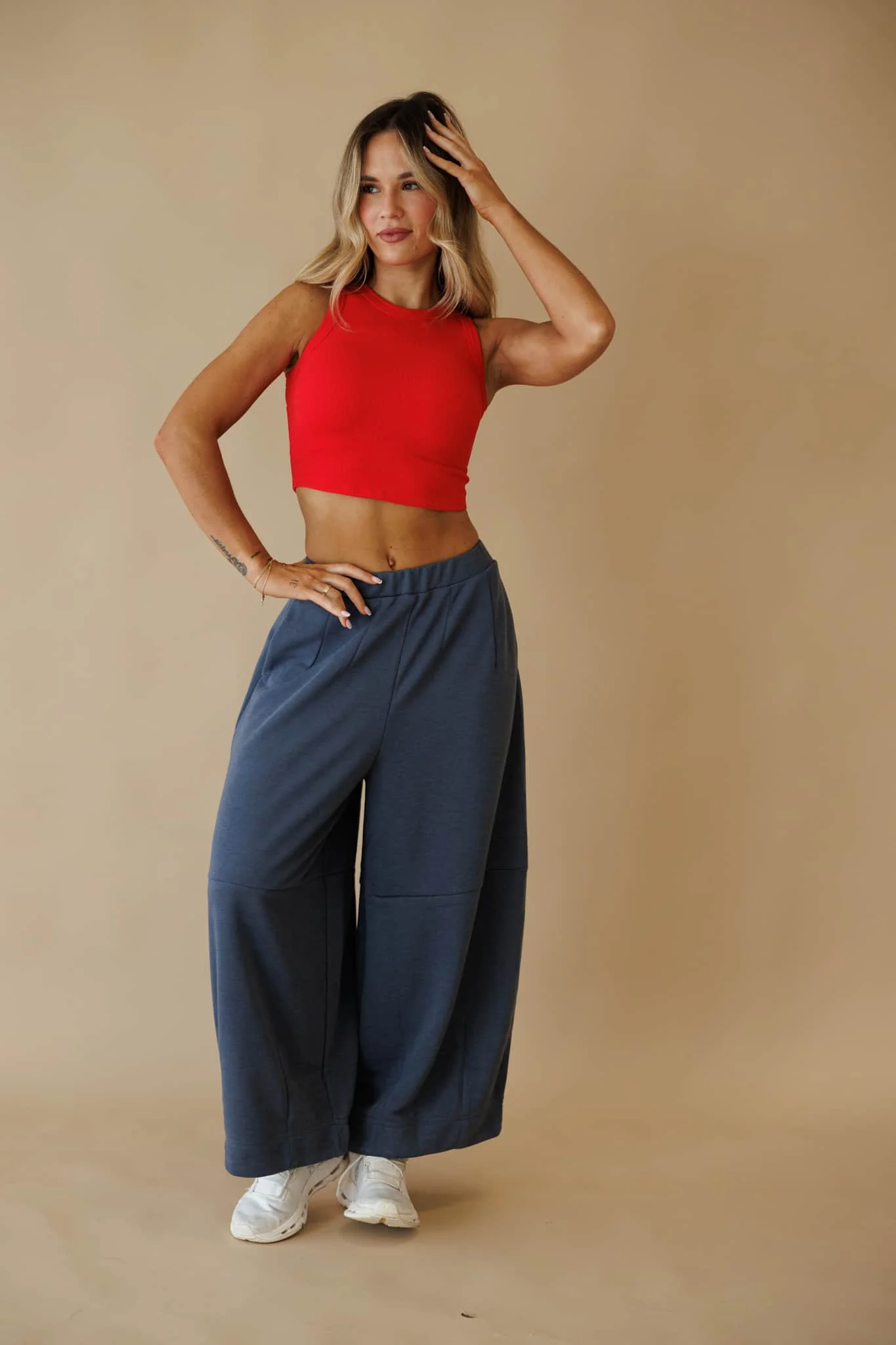 Blue Grey Barrel Sweatpants - Image 5
