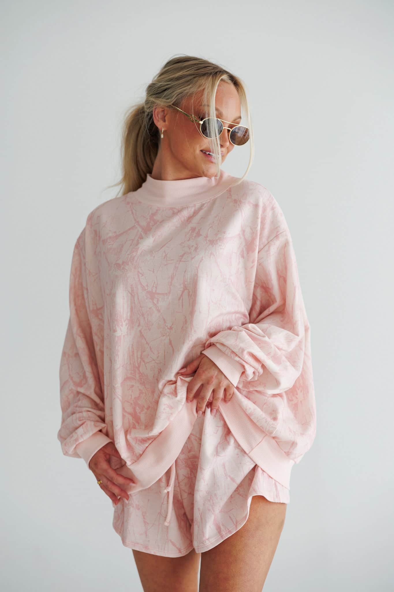 Blush Camo Mock Neck Sweatshirt - Image 4