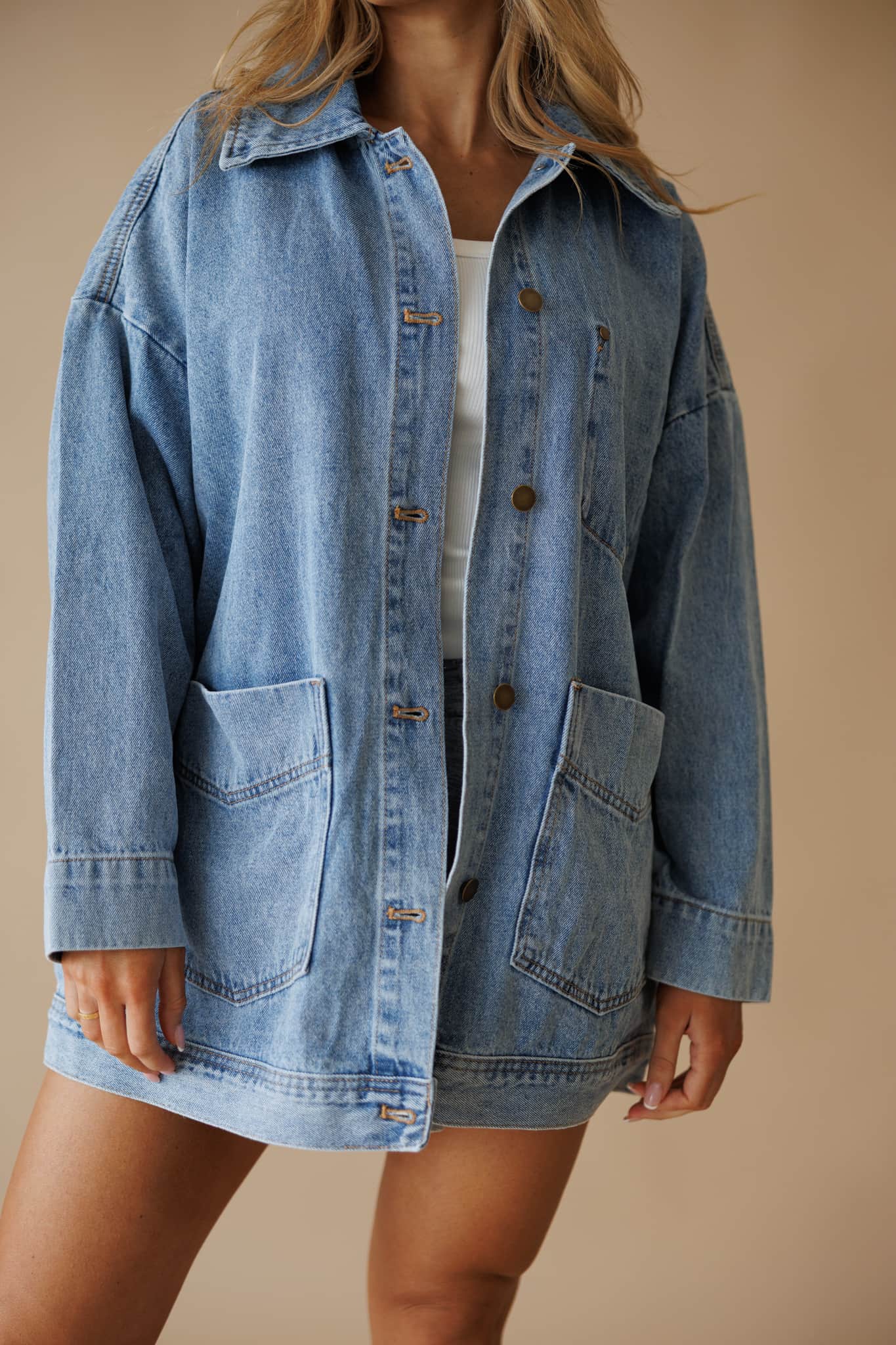 Boxy Cut Denim Jacket - Image 2