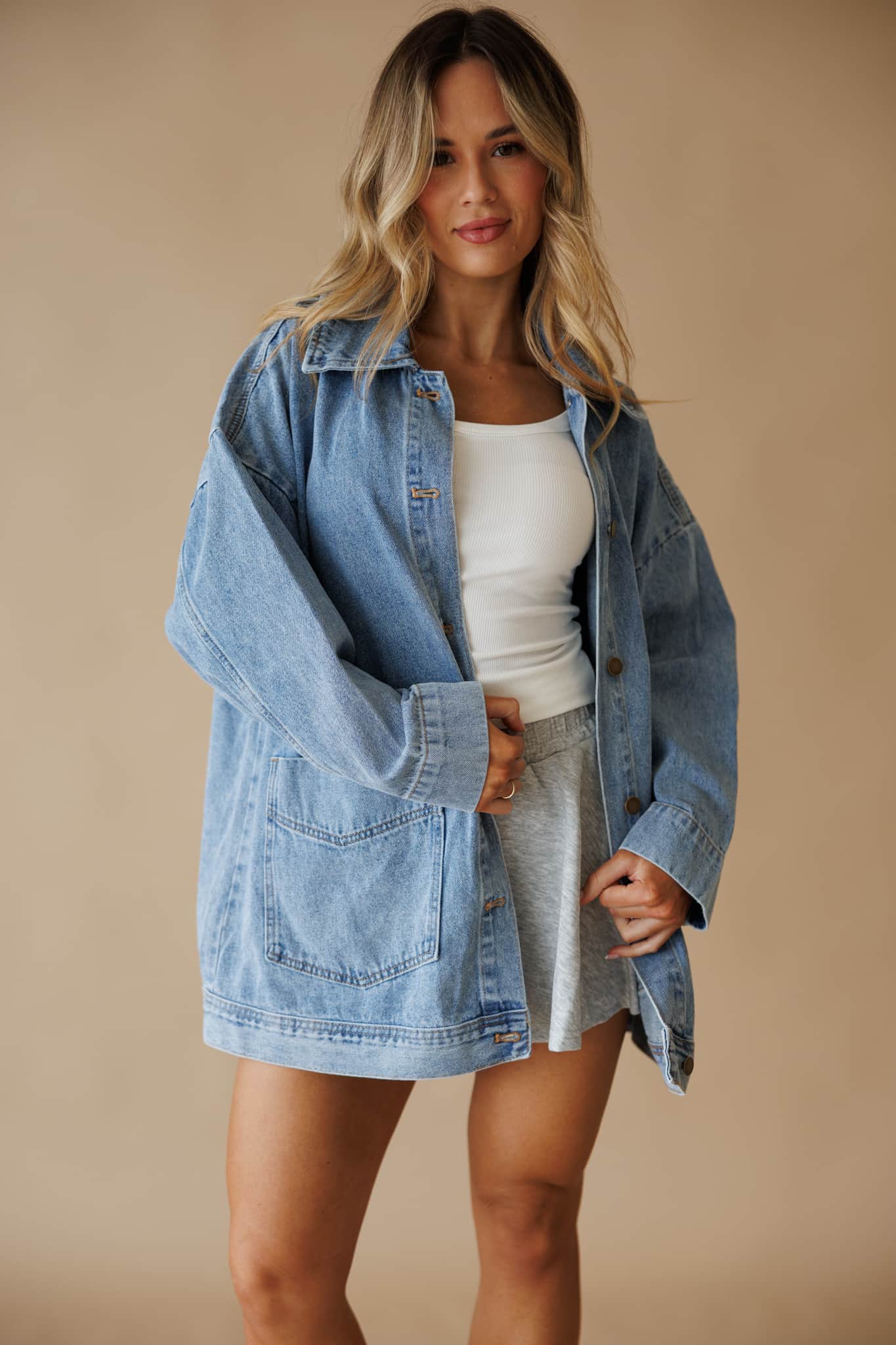 Boxy Cut Denim Jacket - Image 3