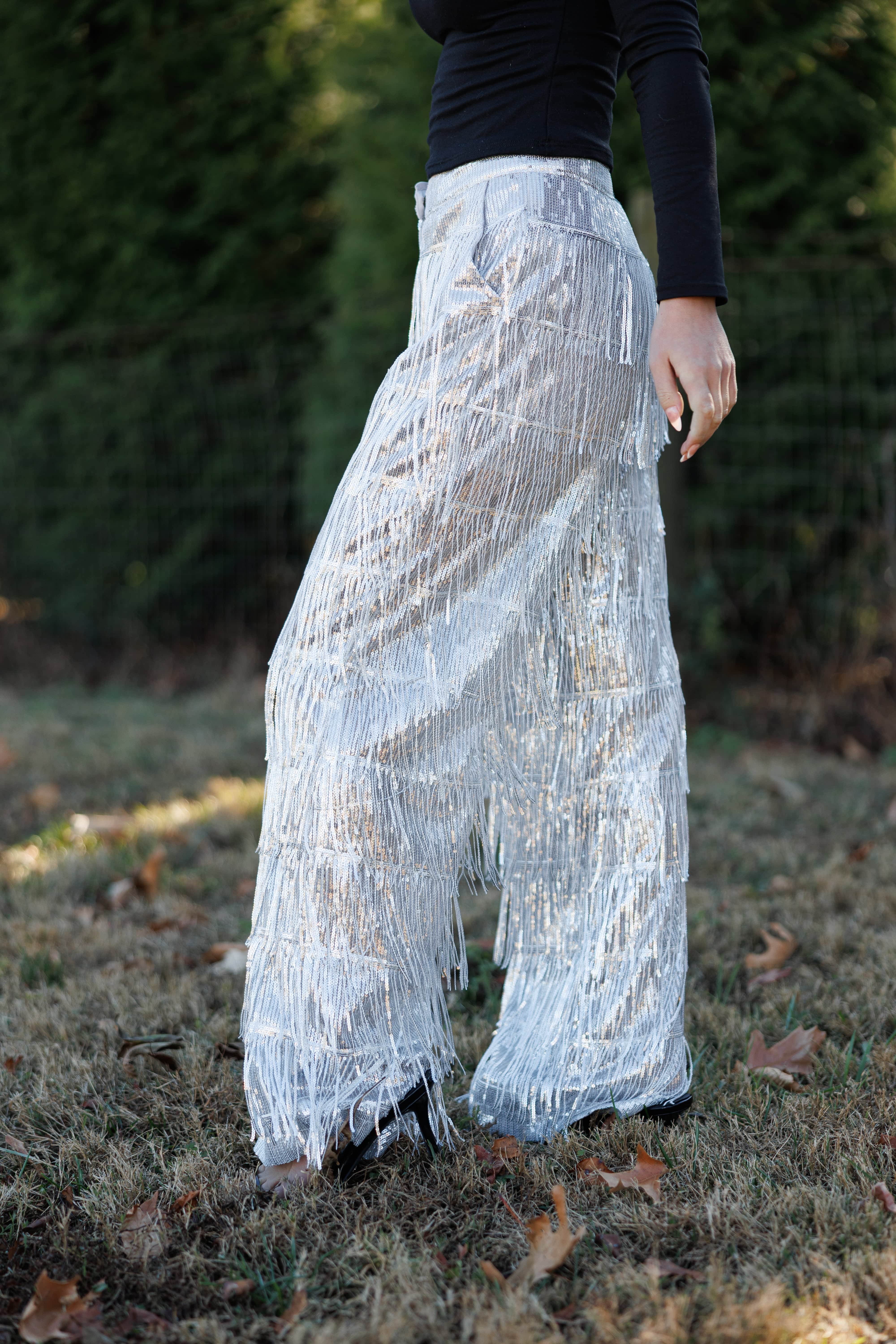 Shimmering Fringe Pants - Image 4