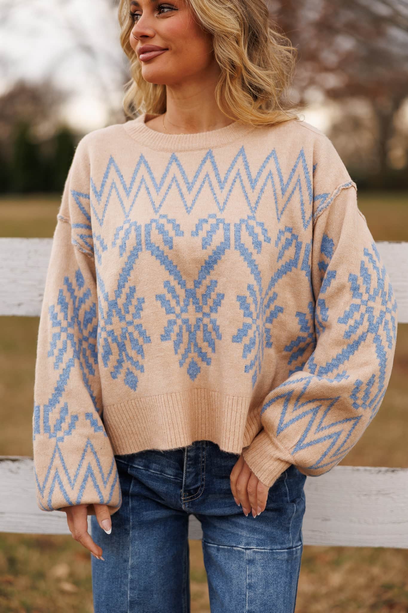Cream Alpine Knit Sweater - Image 3