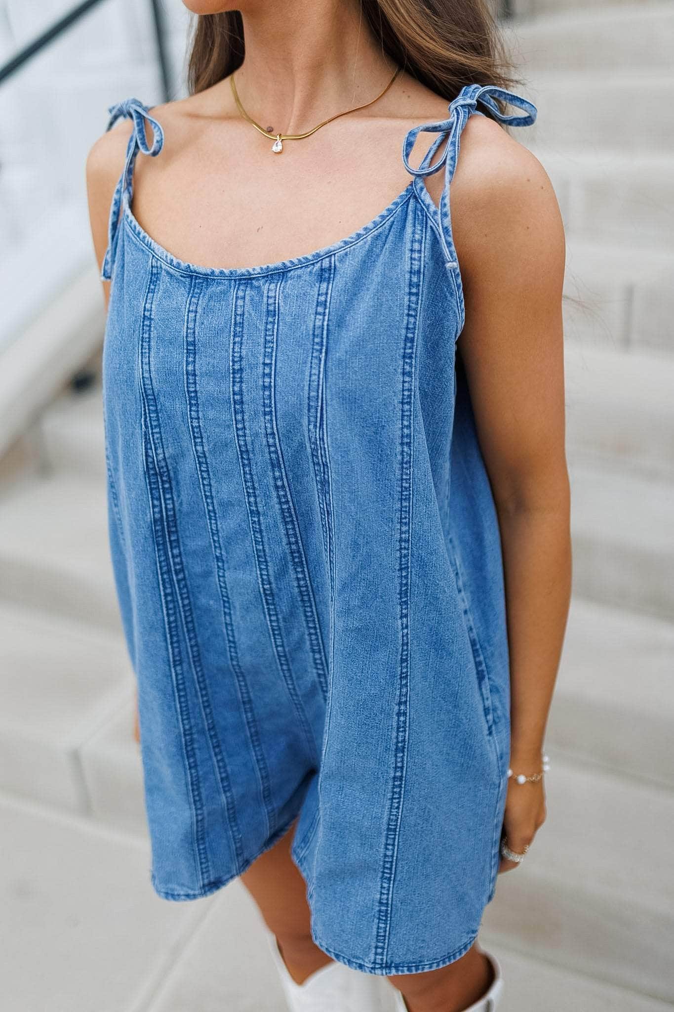 Denim Swing Romper - Image 3