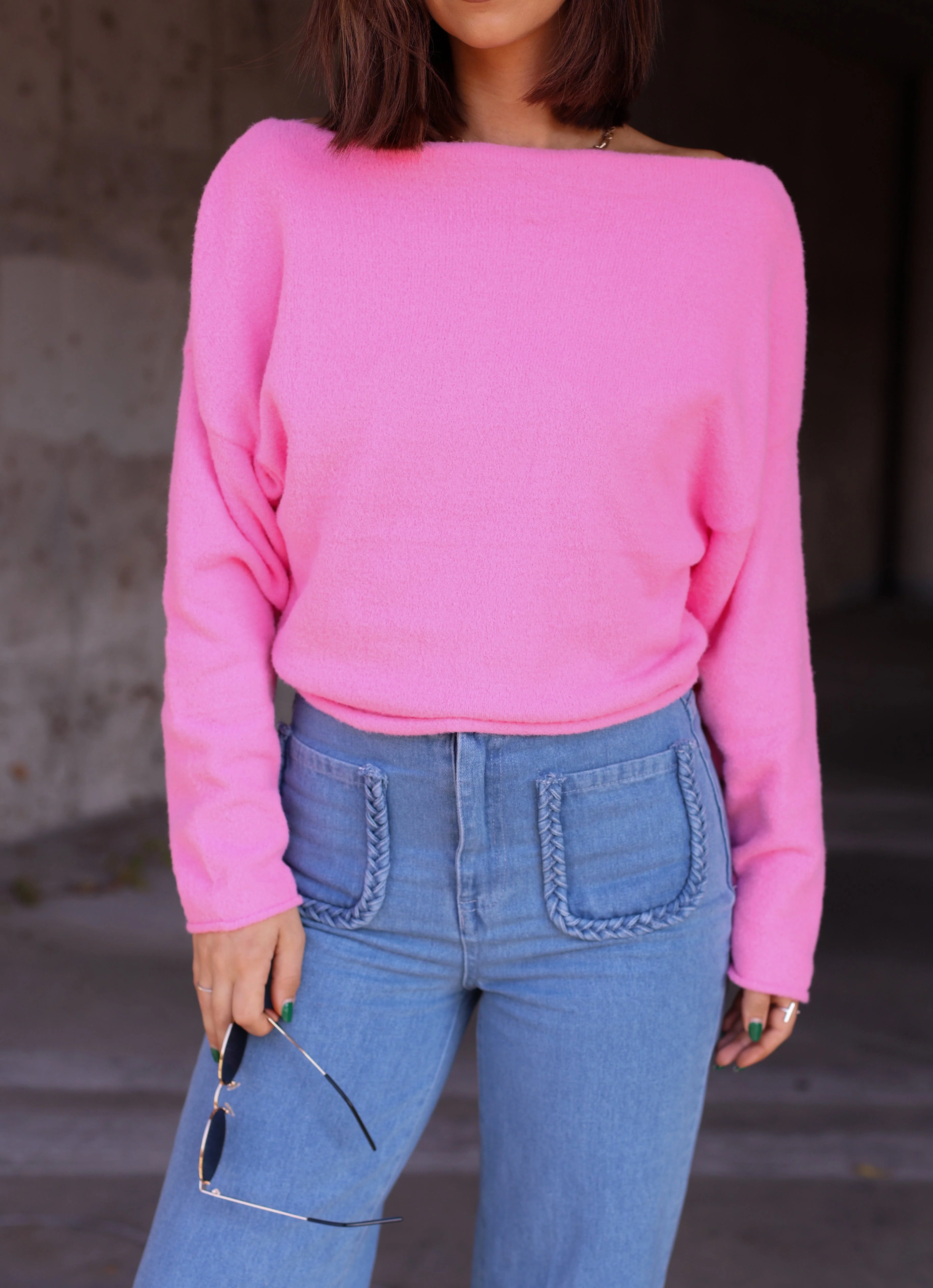 Drop Shoulder Pullover Sweater - Image 11