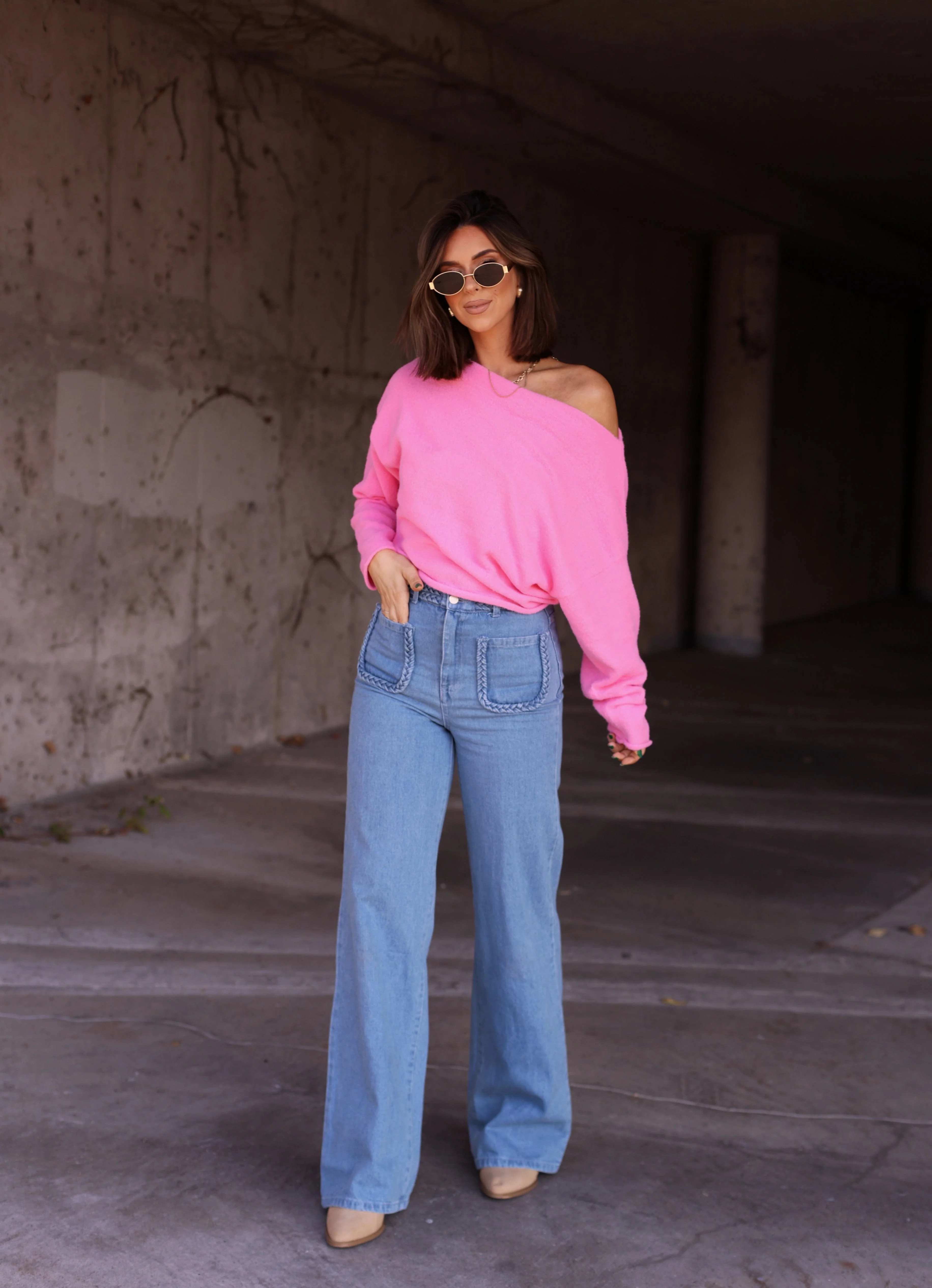 Drop Shoulder Pullover Sweater - Image 14