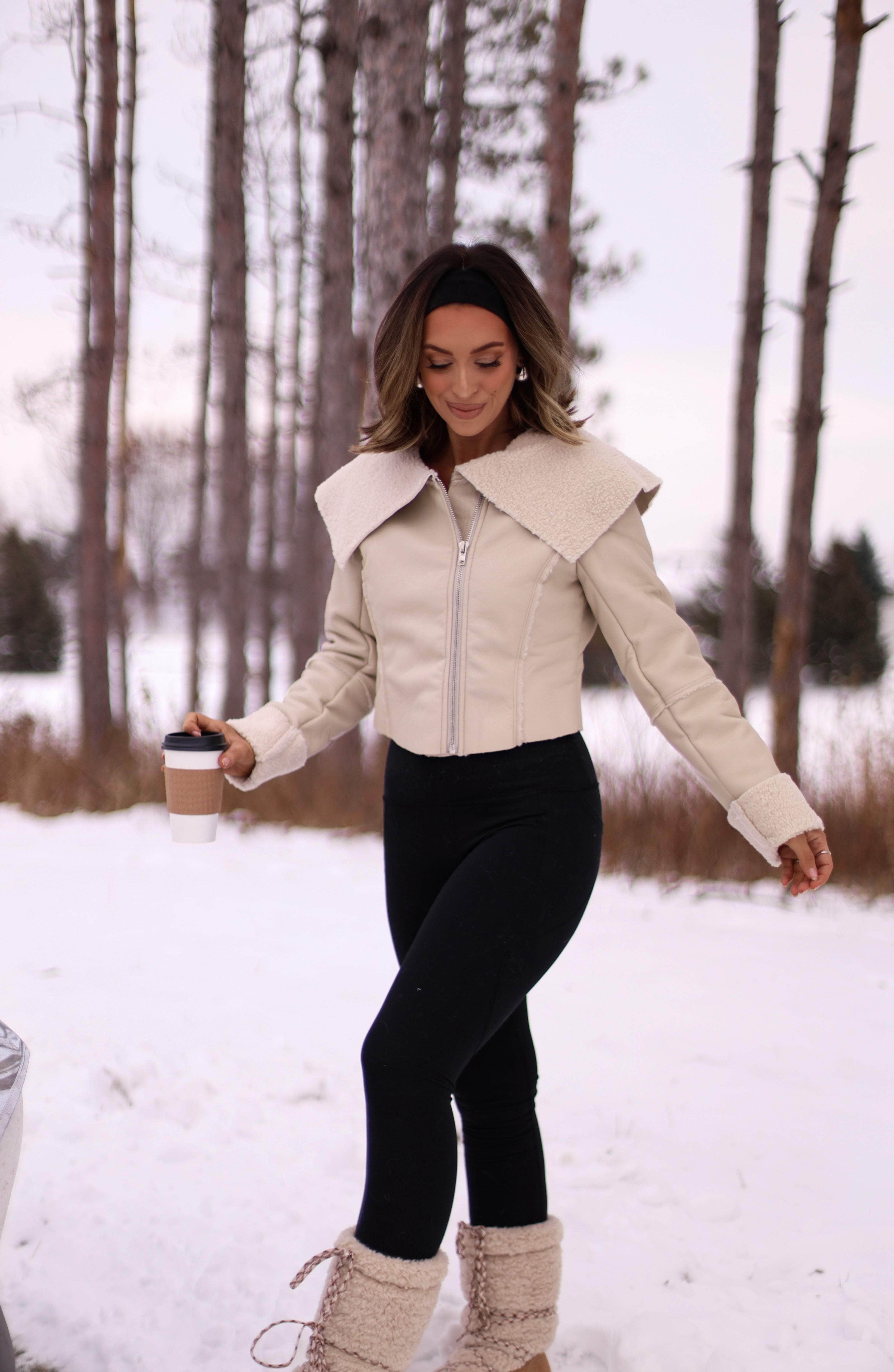 Faux Leather Shearling Jacket - Image 4