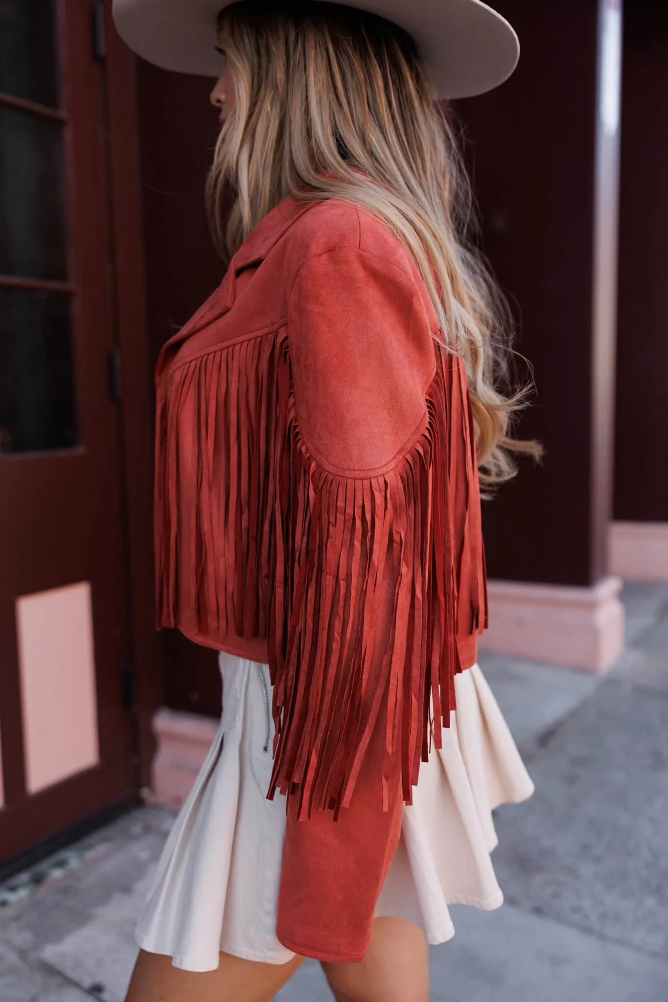 Festive Fringe Faux Suede Jacket - Image 5