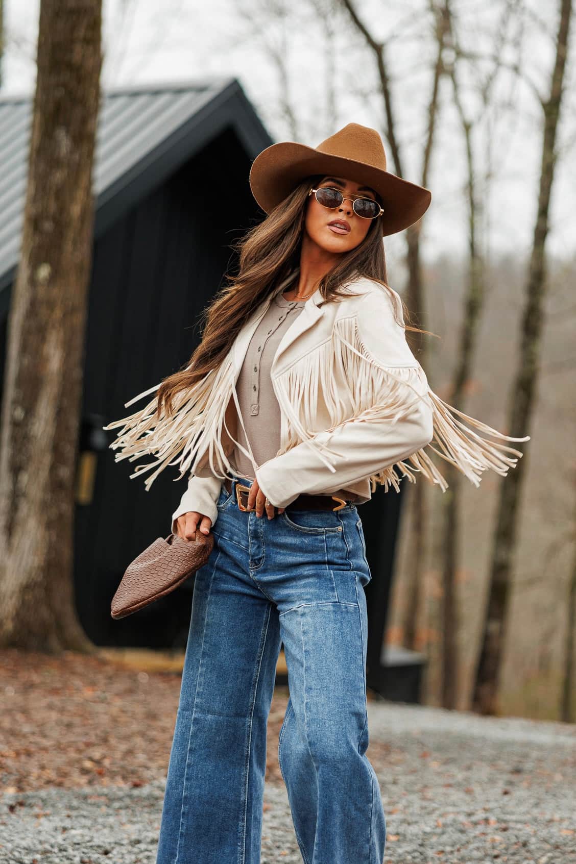 Festive Fringe Faux Suede Jacket - Image 7