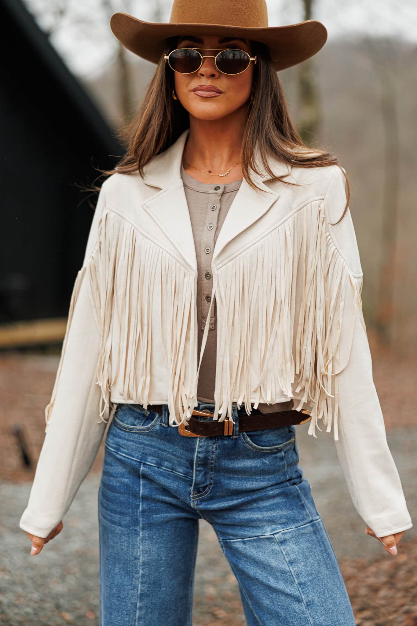 Festive Fringe Faux Suede Jacket - Image 8