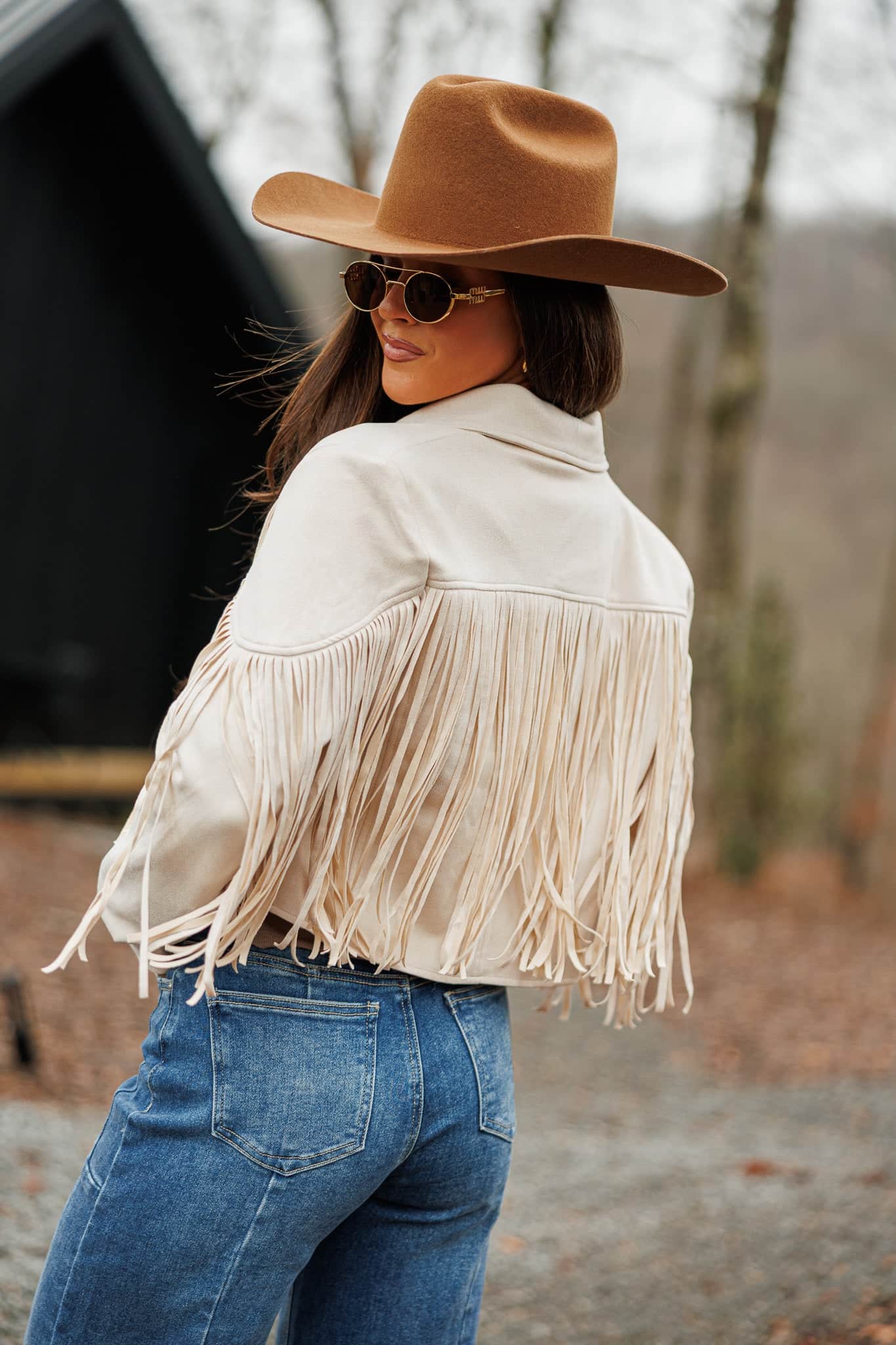 Festive Fringe Faux Suede Jacket - Image 9