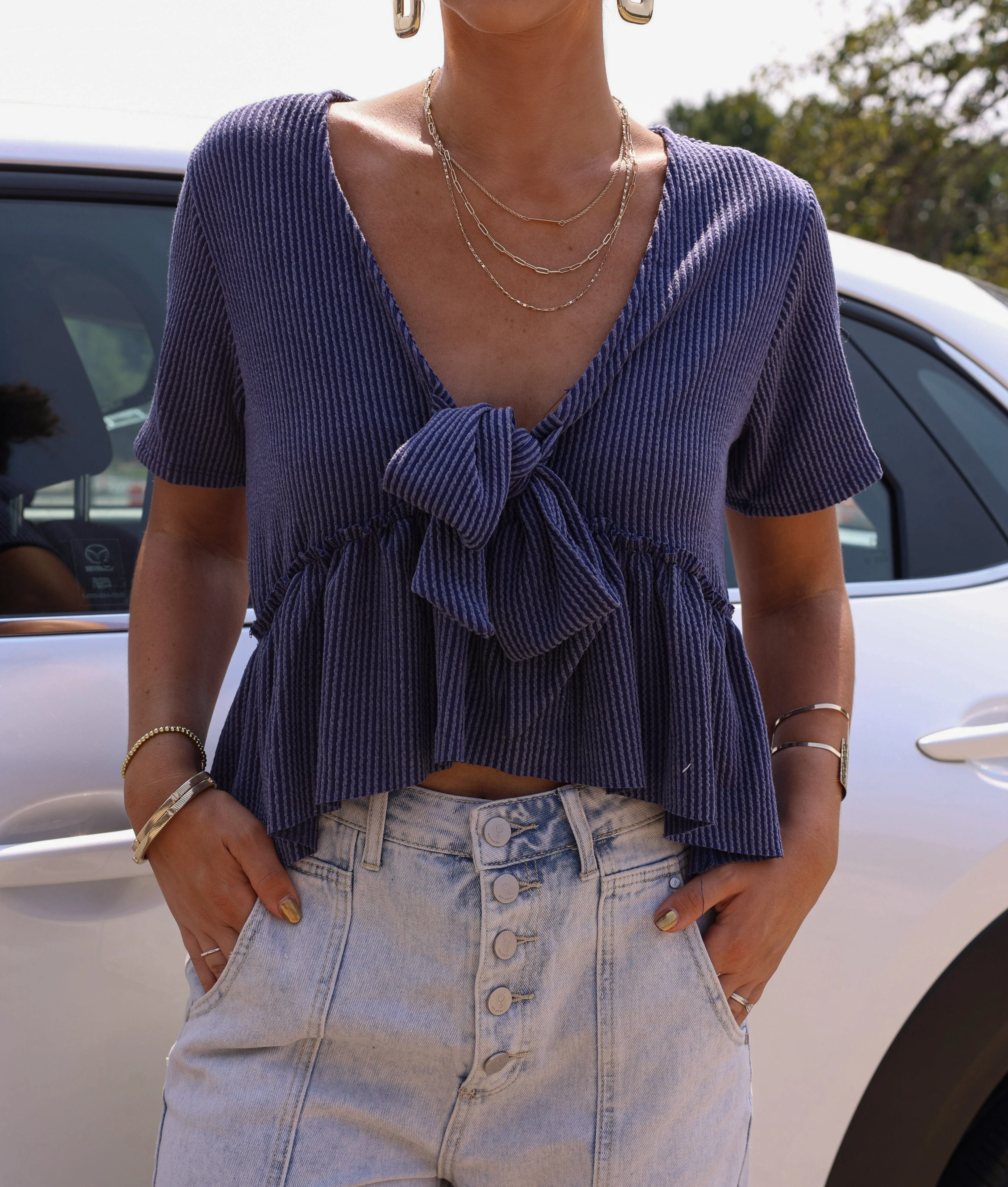 Flirty Fall Bow Top - Image 3