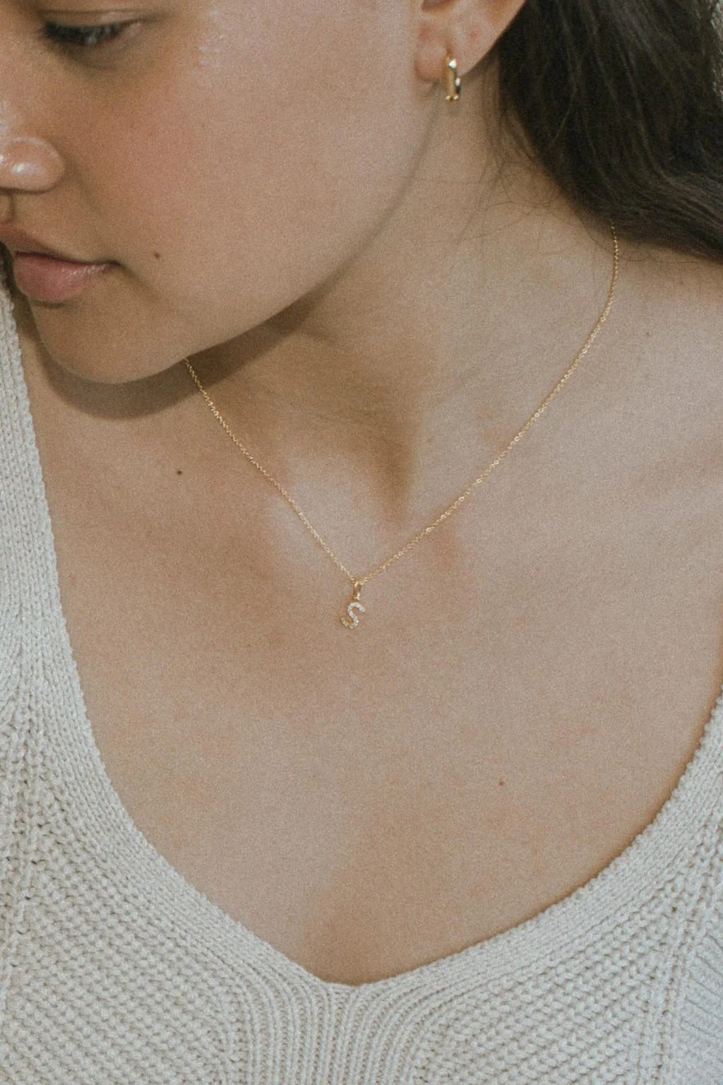 Gold Letter Necklace - Image 14