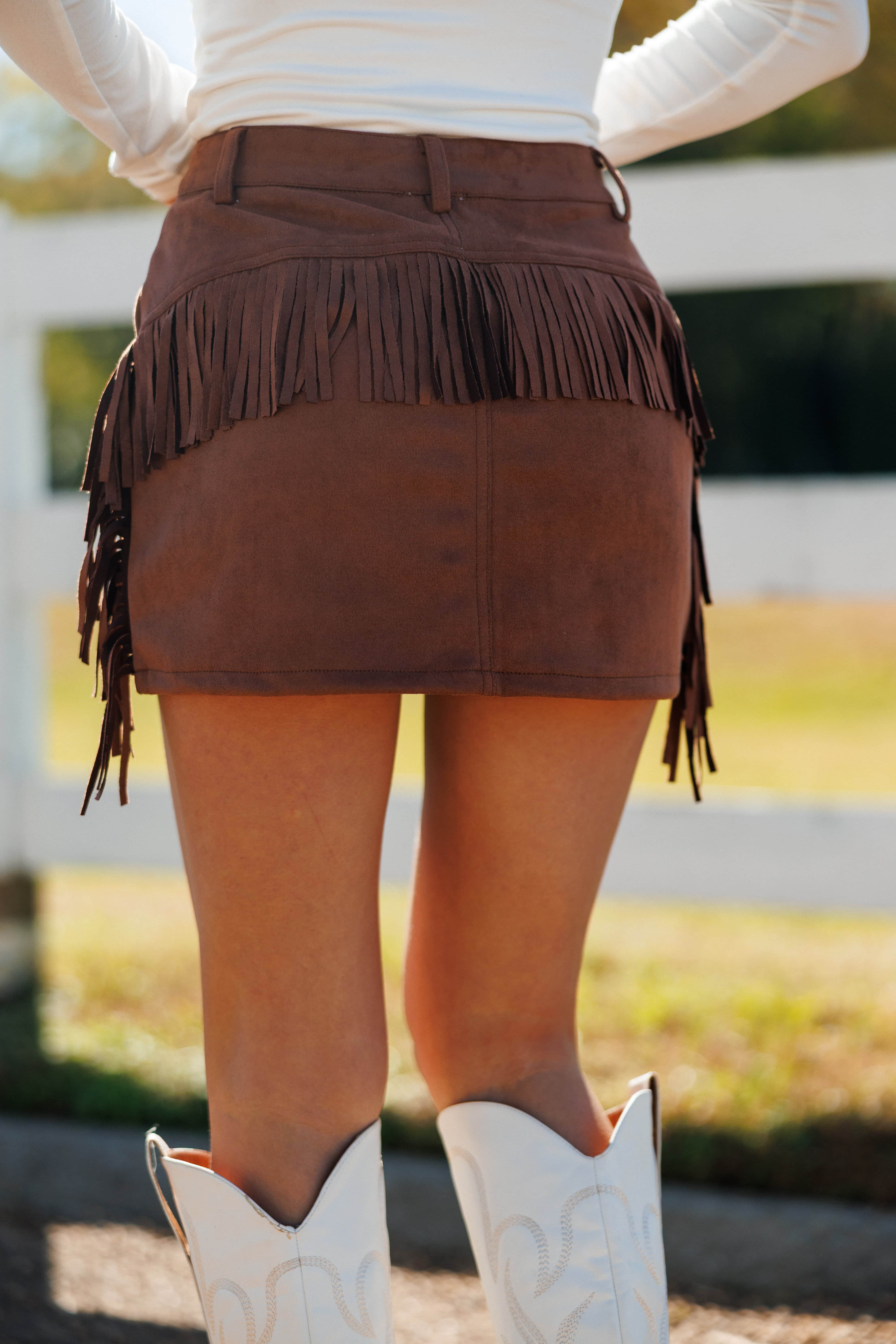 Golden Rodeo Suede Skirt - Image 6