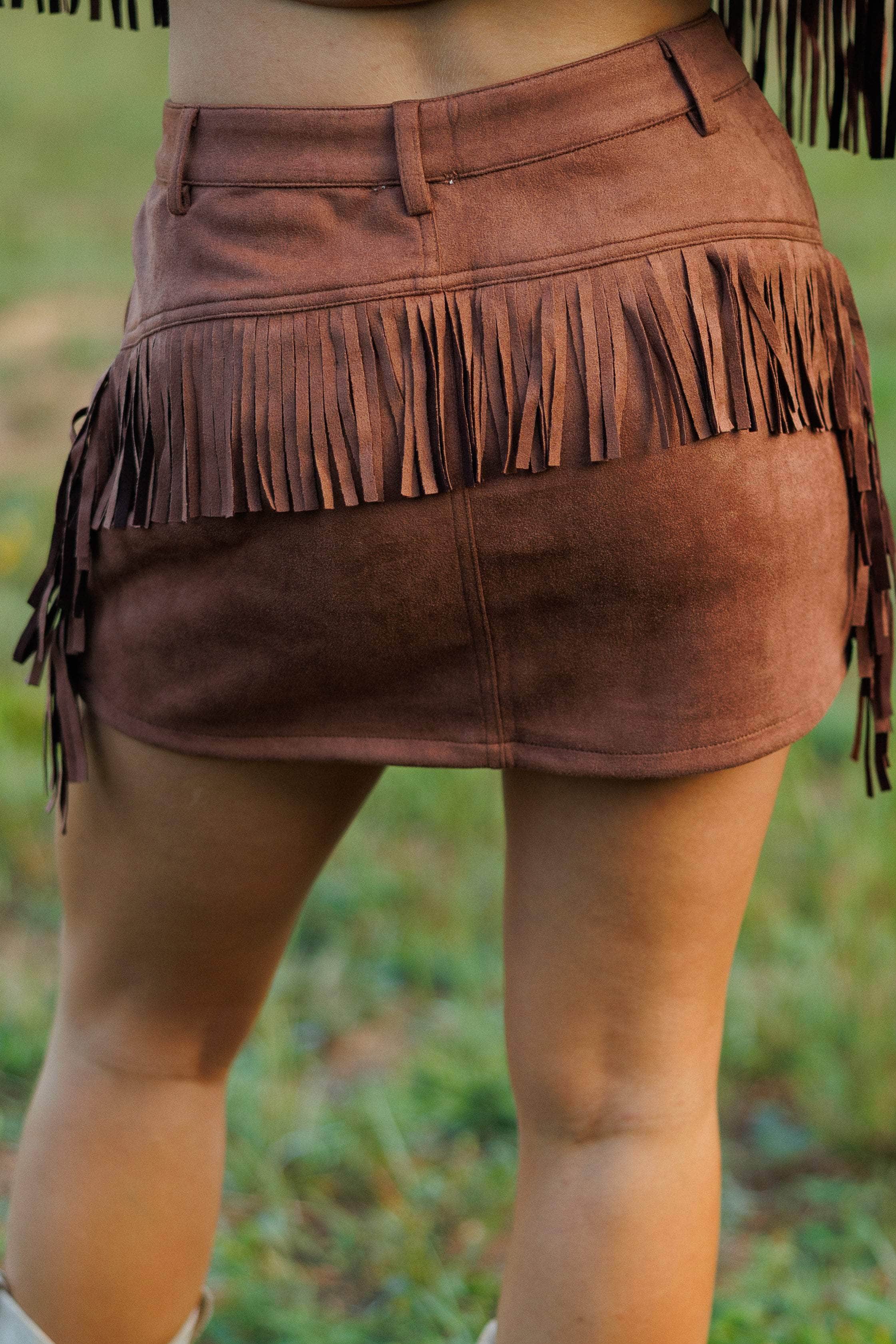 Golden Rodeo Suede Skirt - Image 8