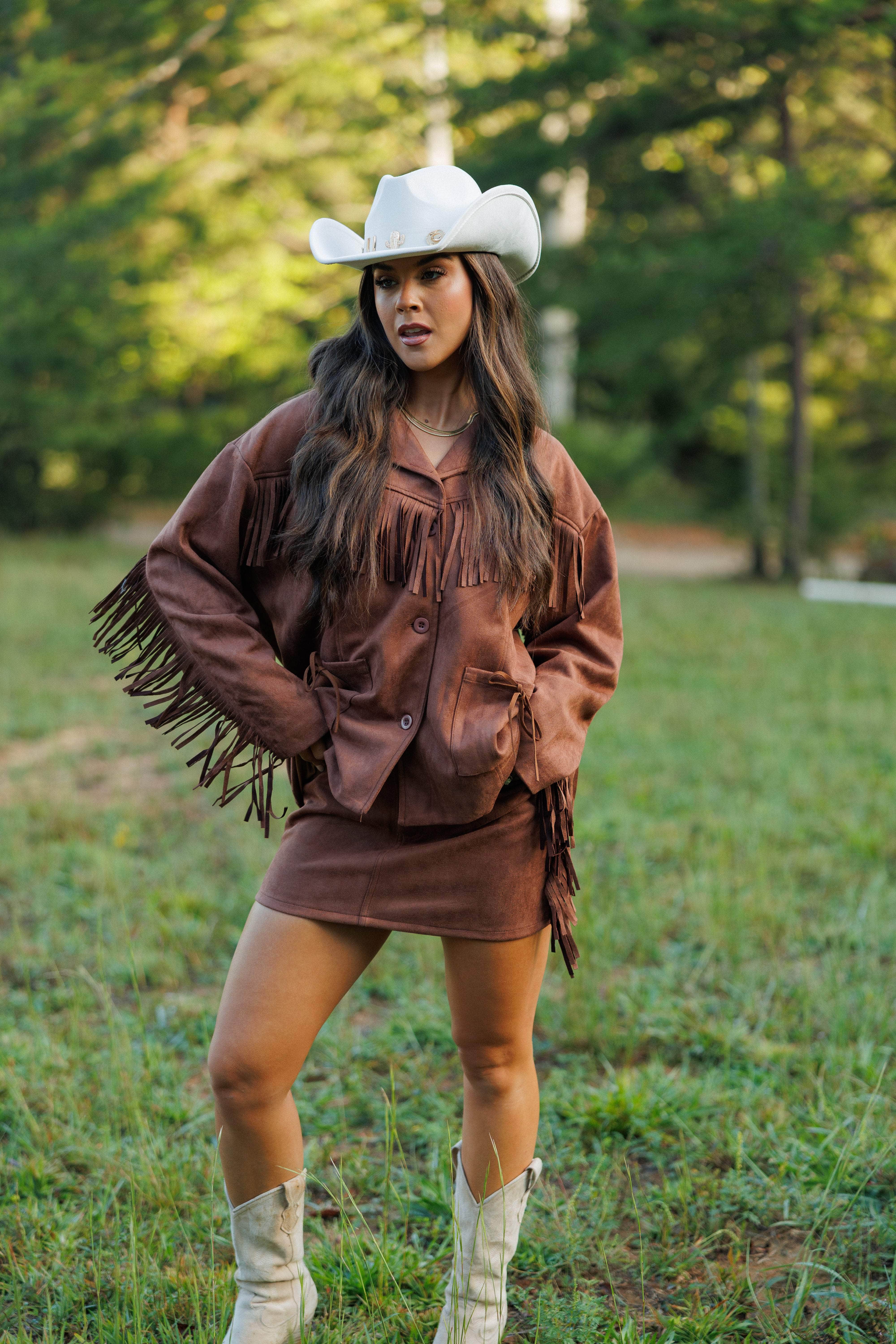 Golden Rodeo Suede Skirt - Image 9