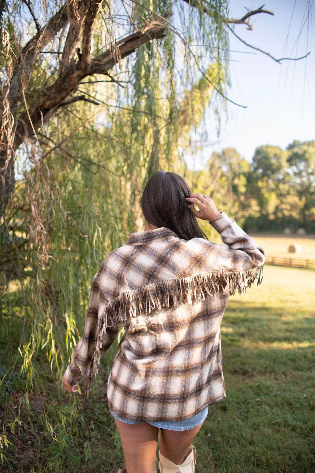 Homestead Fringe Plaid Shacket - Image 8
