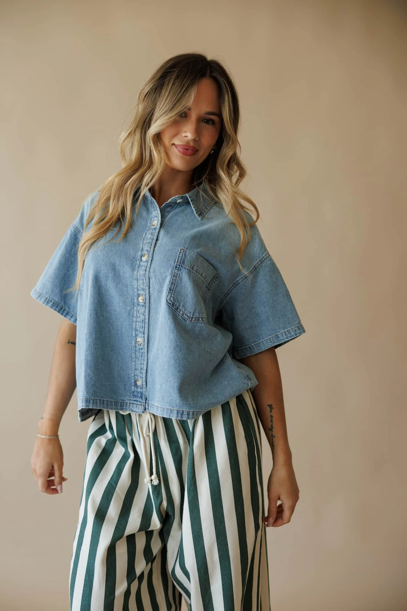 Jordan Denim Shirt Top - Image 7