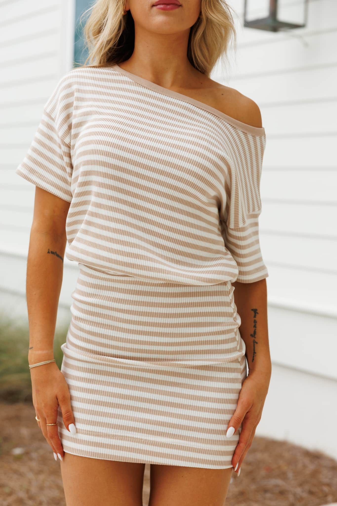 Lila Striped Mini Dress - Image 5