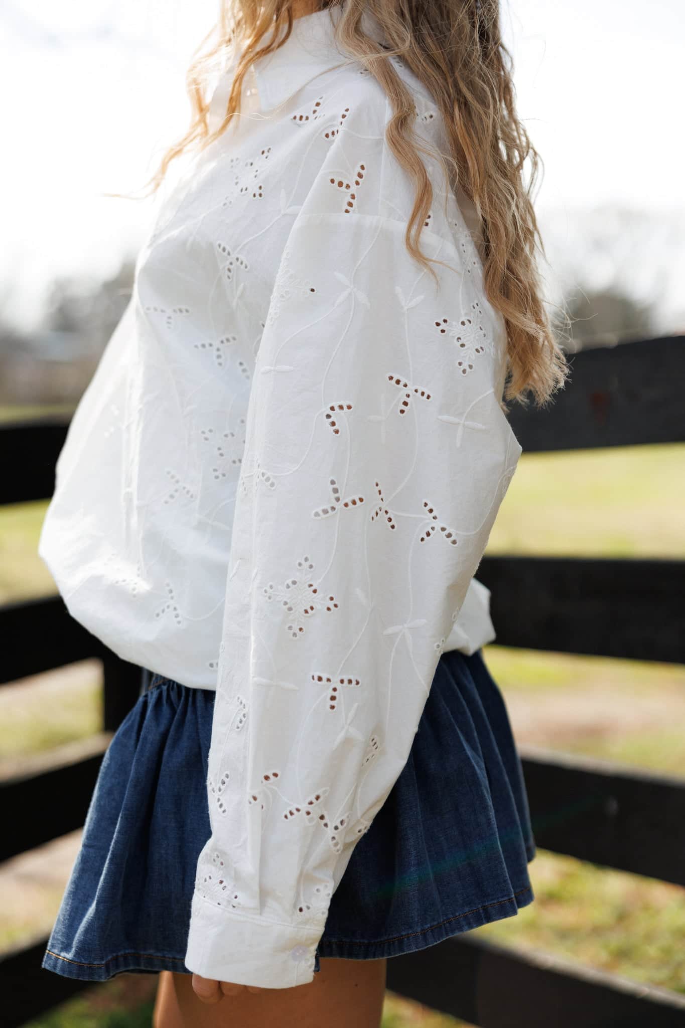 Layered Eyelet Blouse - Image 3