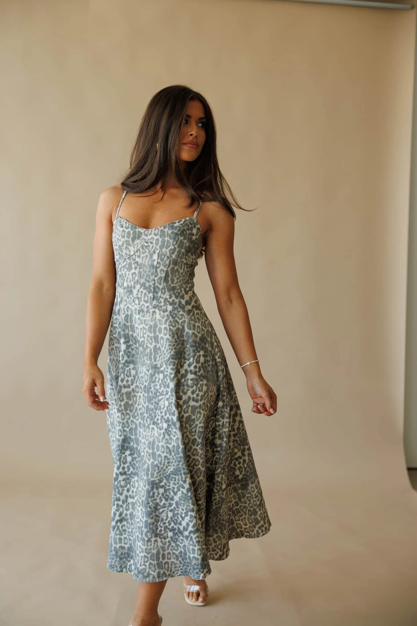 Leopard Corset Midi Dress - Image 6