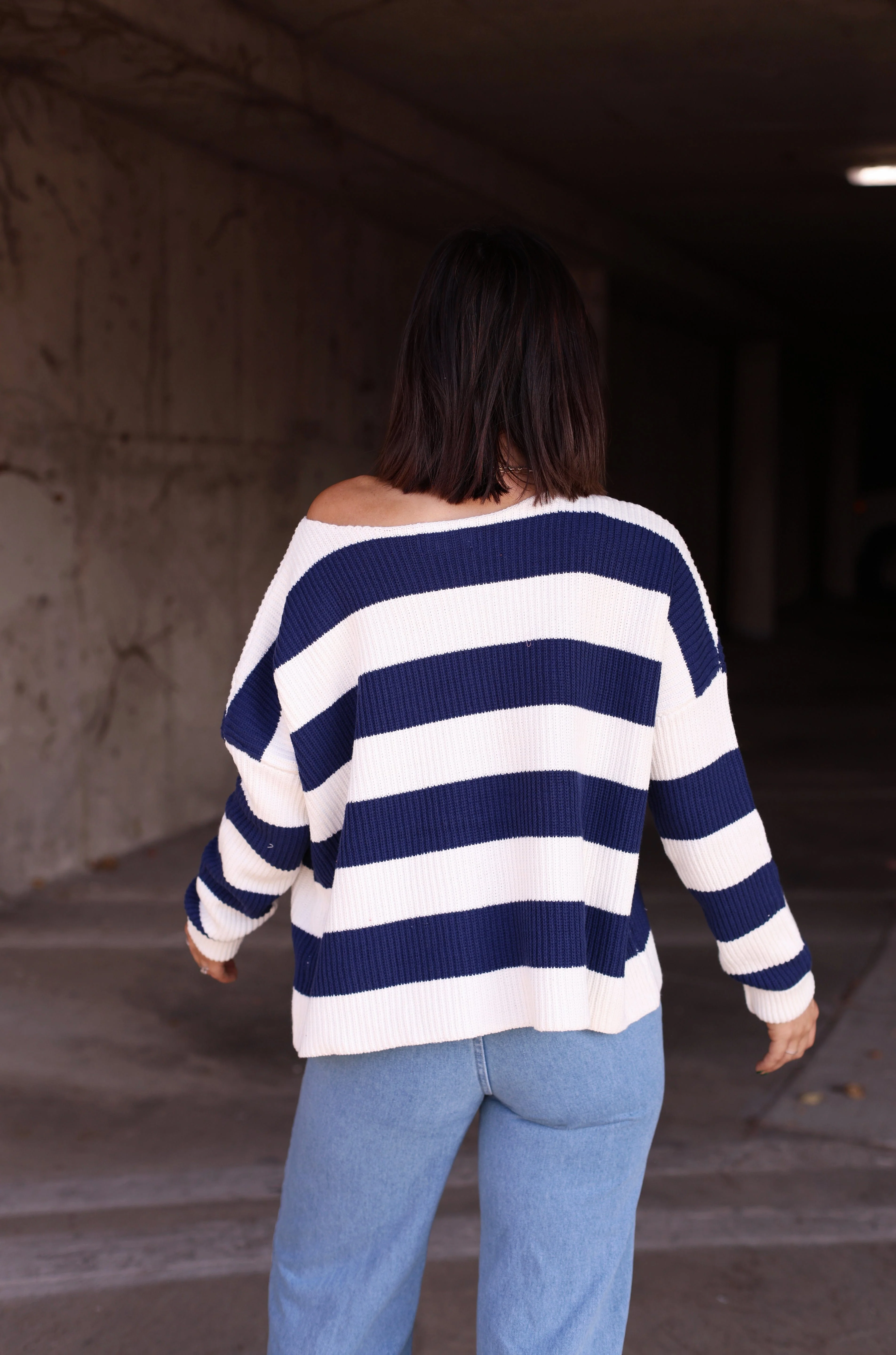 Navy Striped Sweater - Image 3