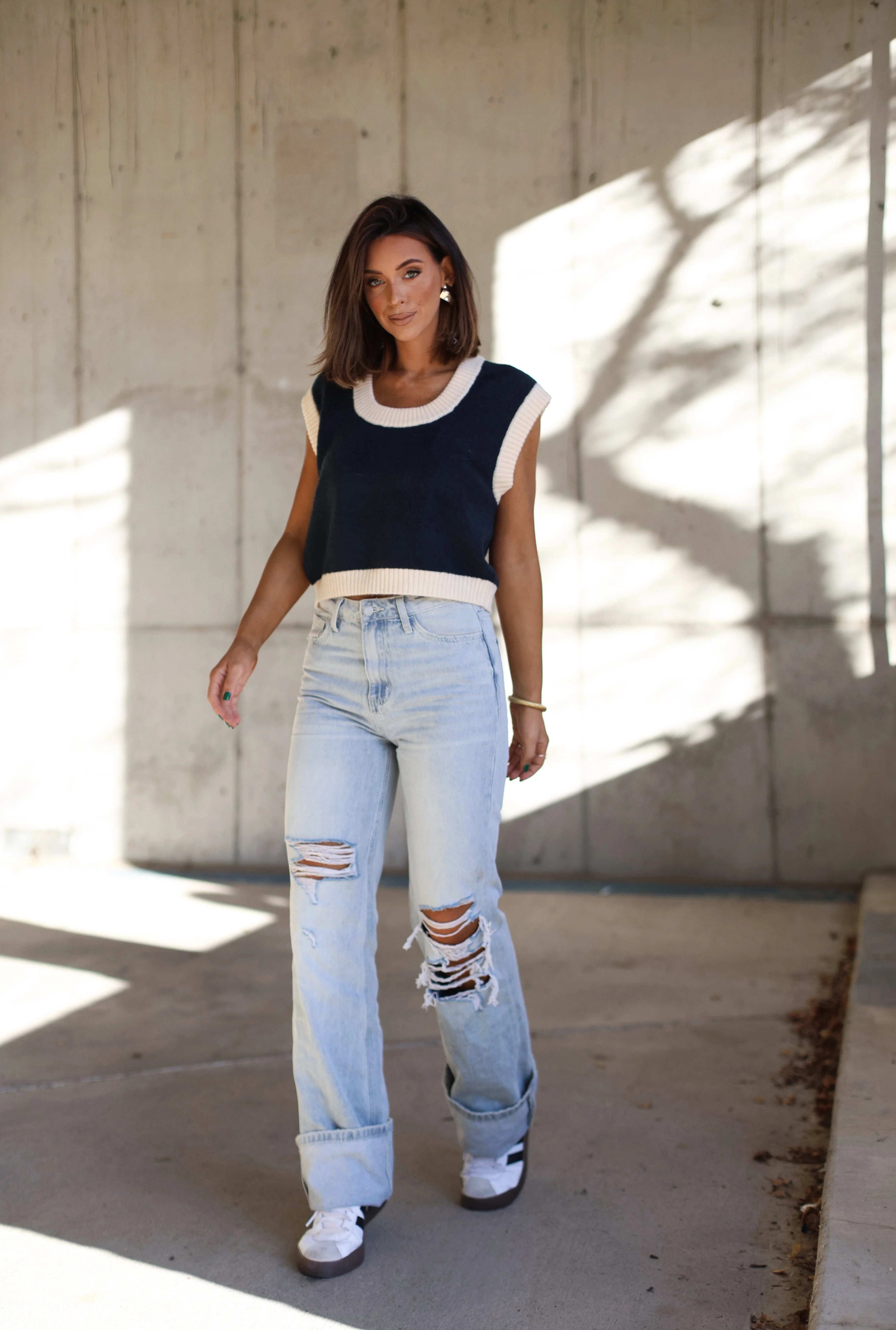 Navy Trim Sweater Vest - Image 5