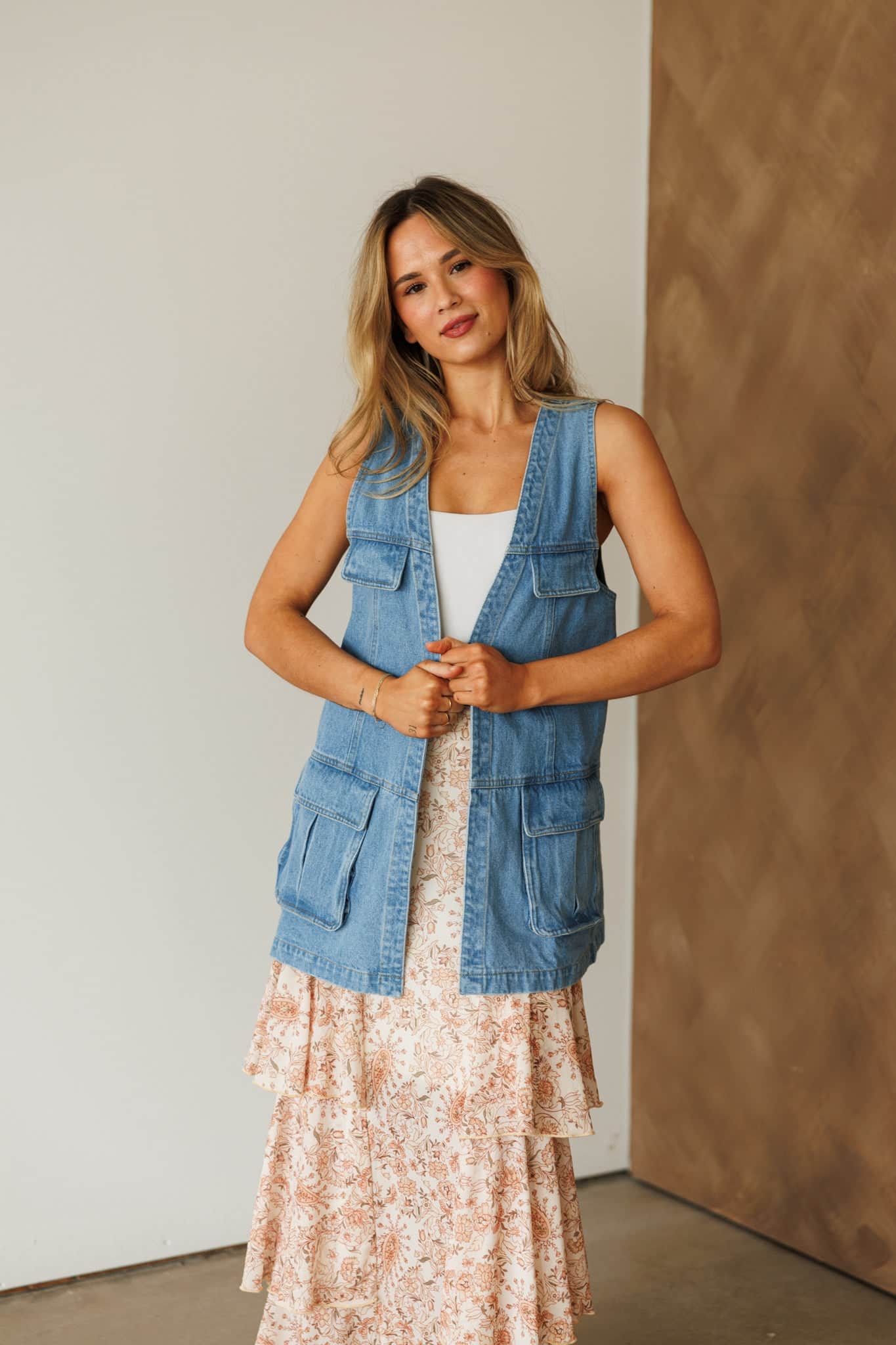 Oversized Denim Pocket Vest - Image 5