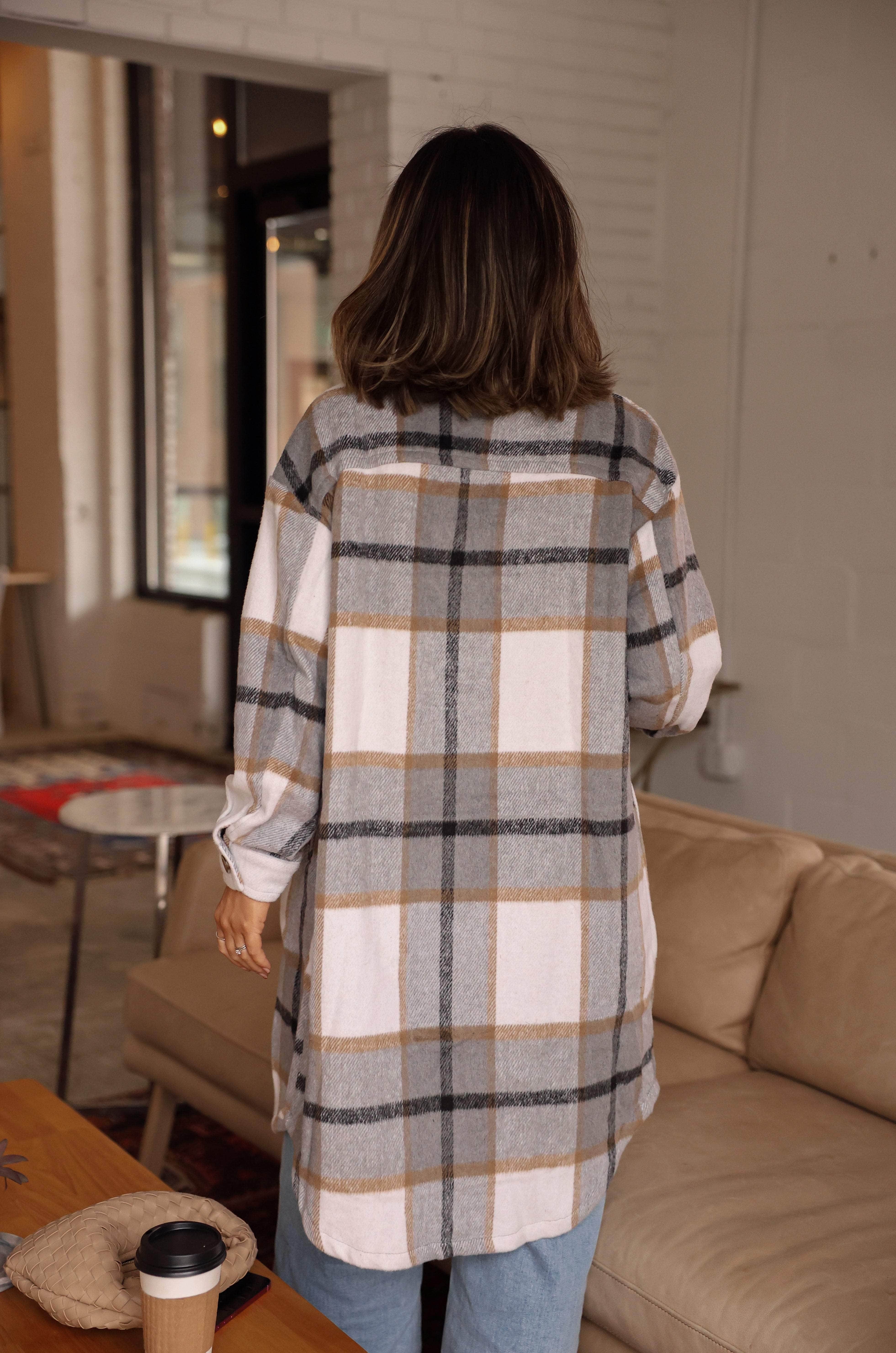 Plaid Long Shacket - Image 3