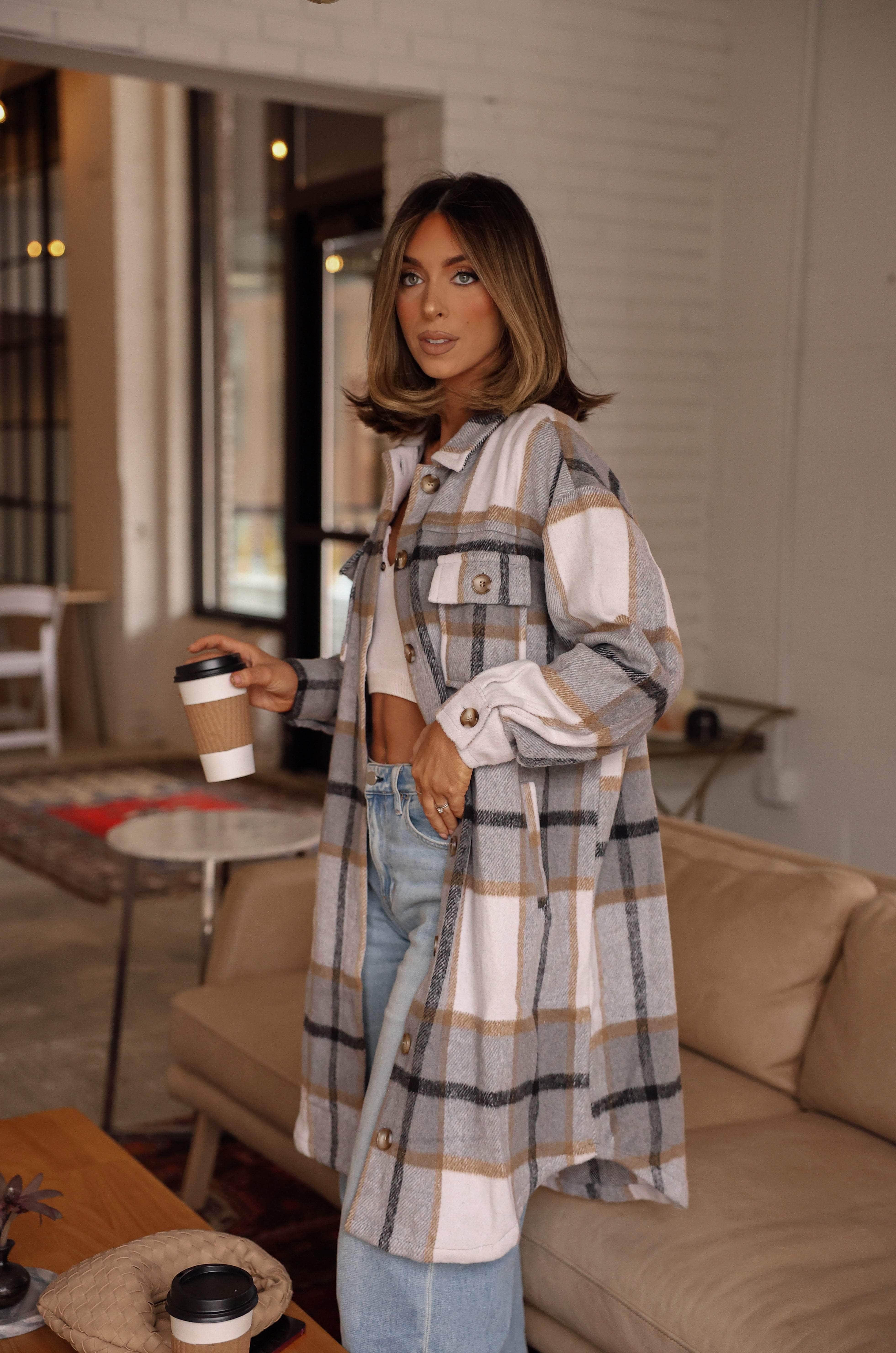 Plaid Long Shacket - Image 5
