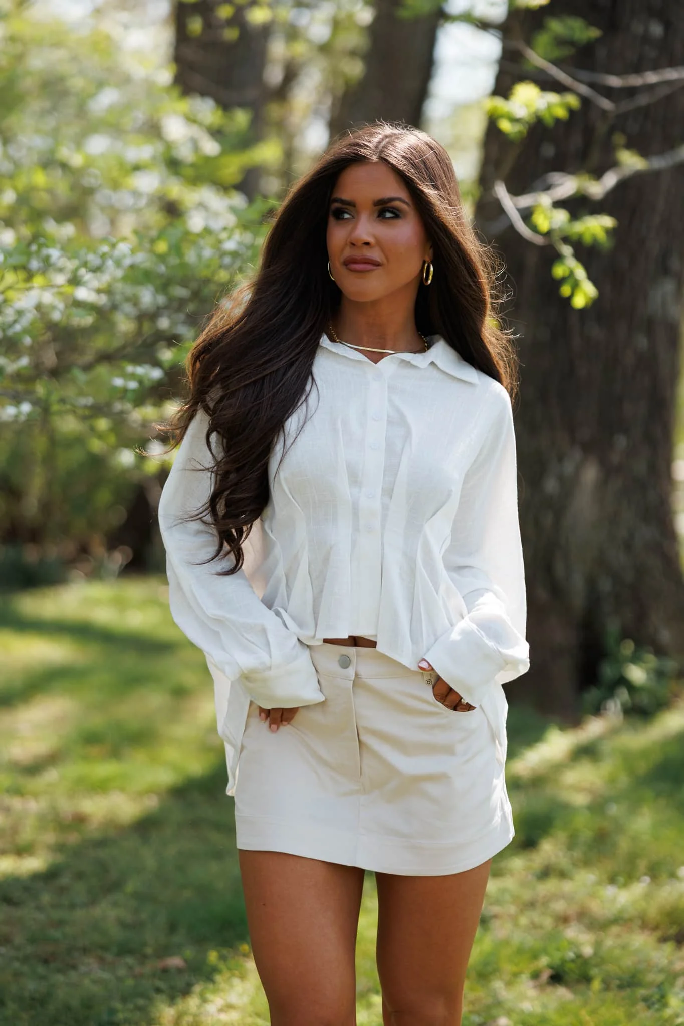 Pleated Batwing Sleeve Shirt - Image 7