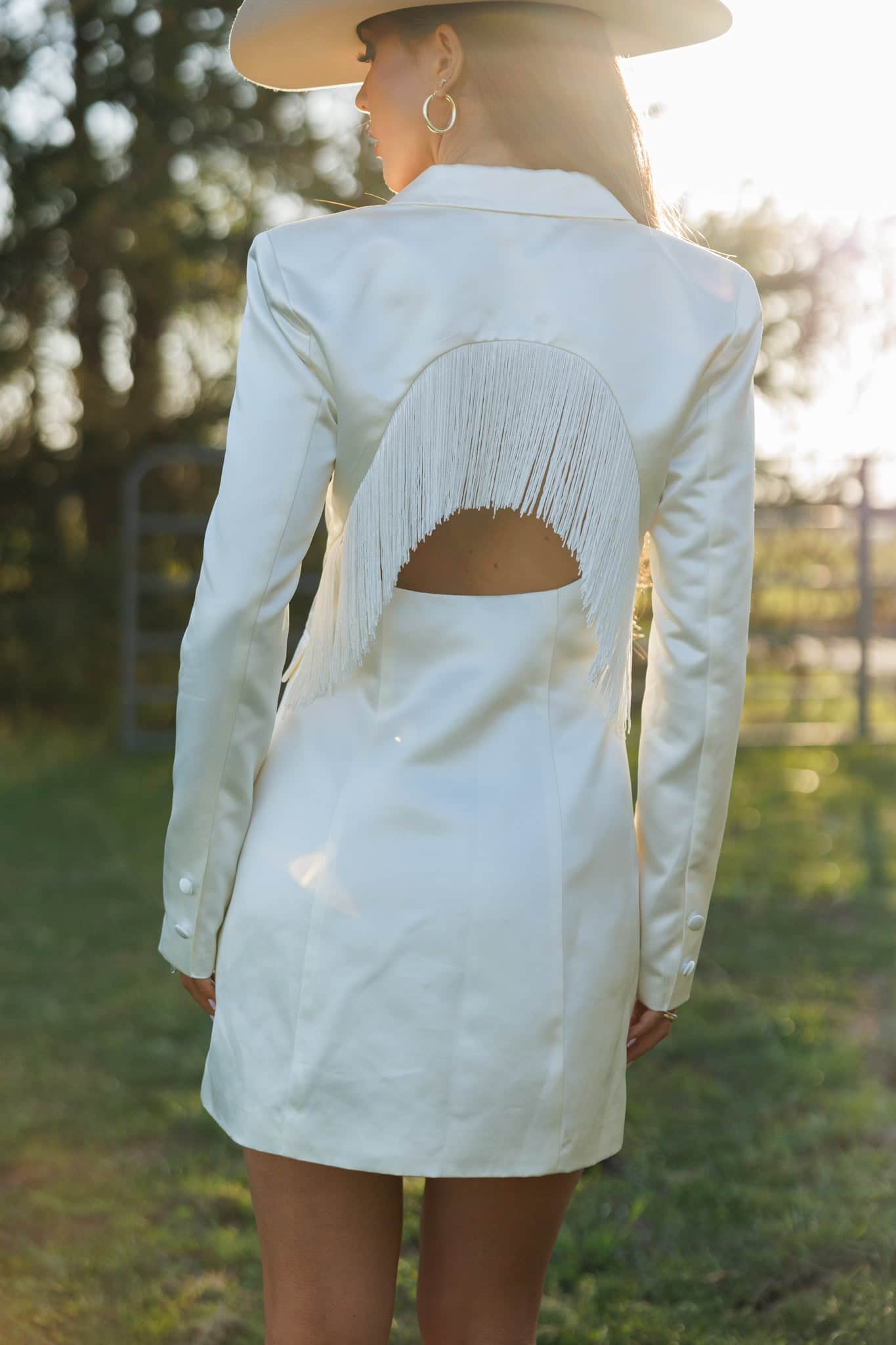 Tassel Satin Blazer Dress - Image 5