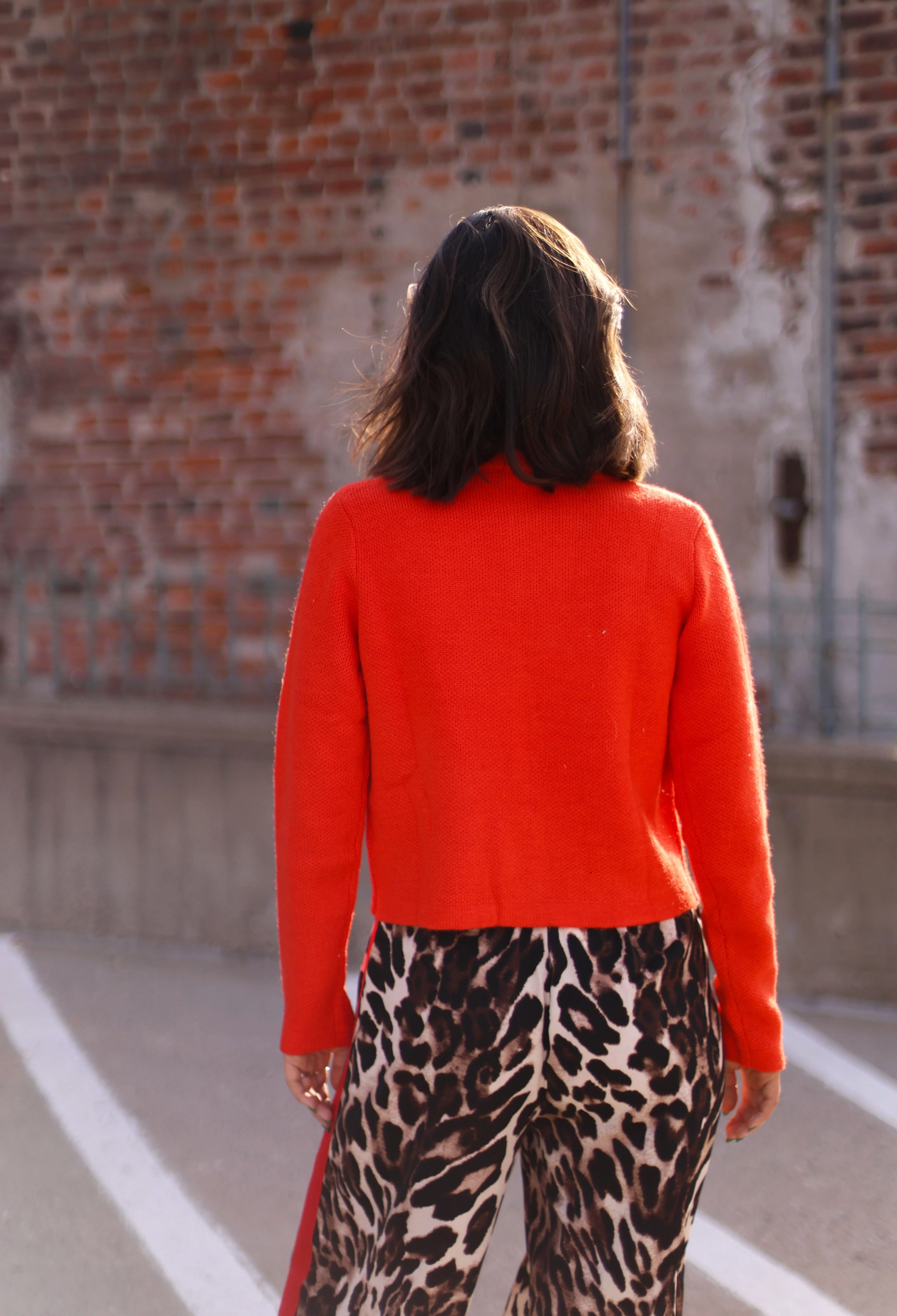 Red Buttoned Cardigan - Image 3