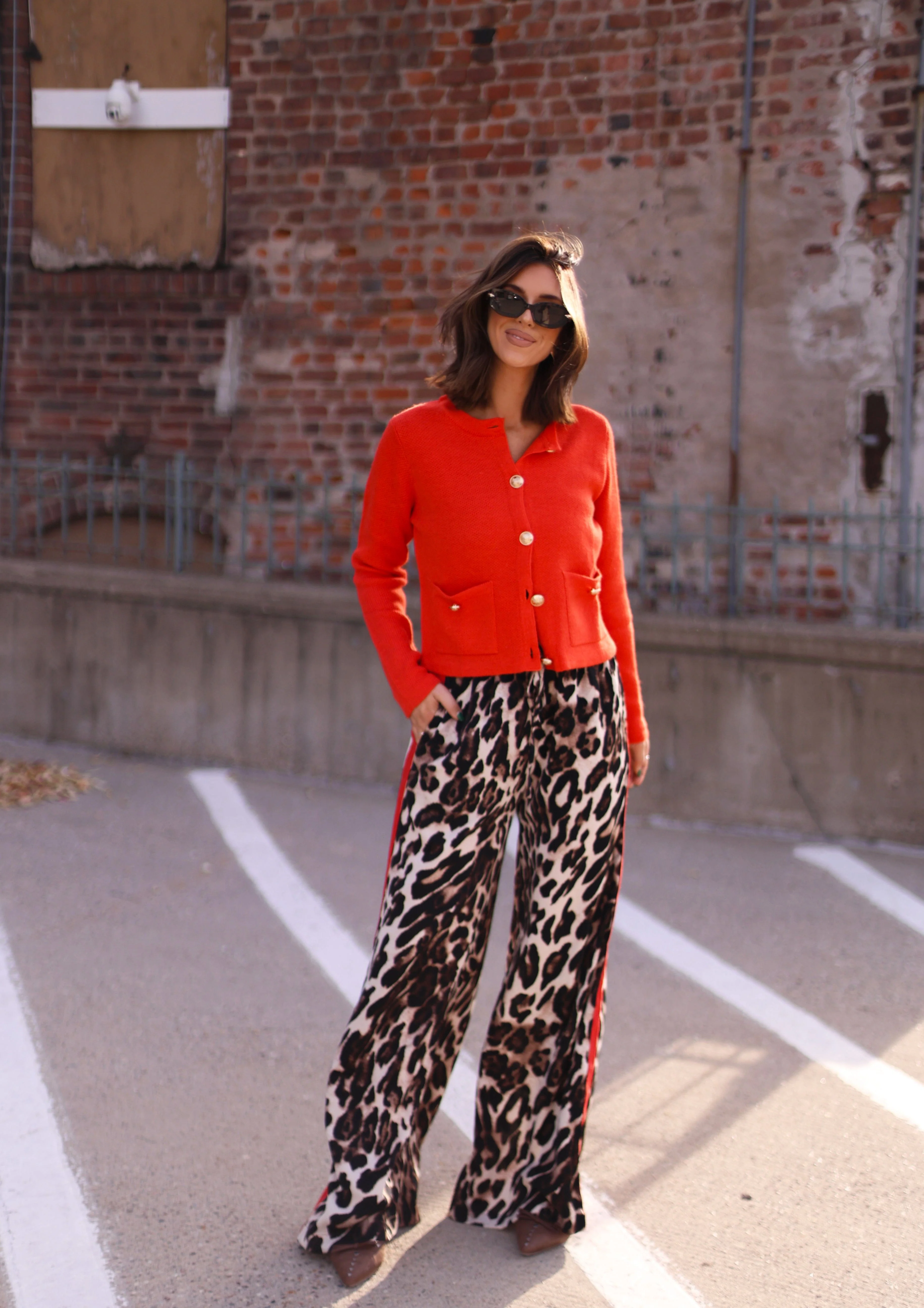 Red Buttoned Cardigan - Image 5