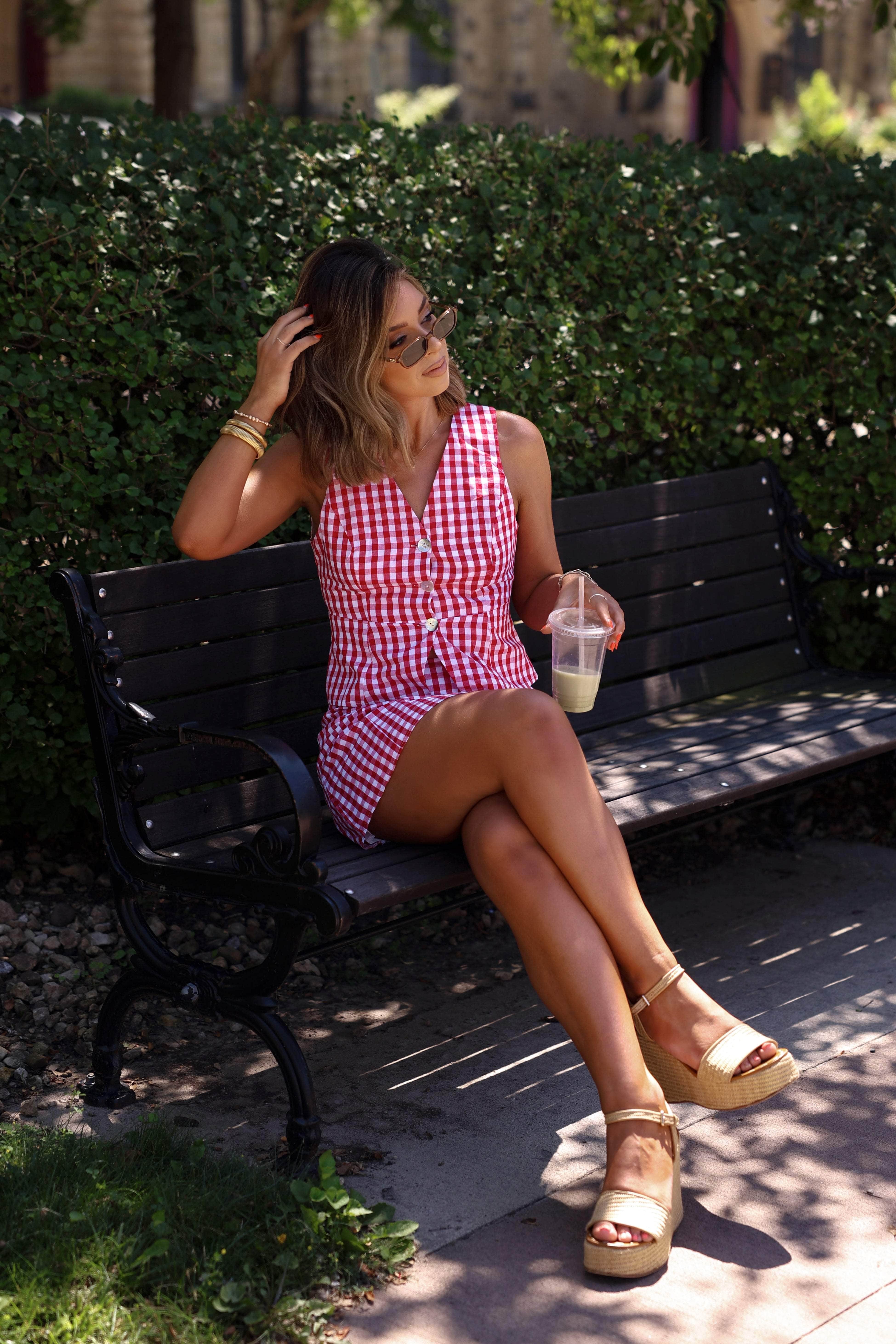 Red Gingham Vest Top - Image 5