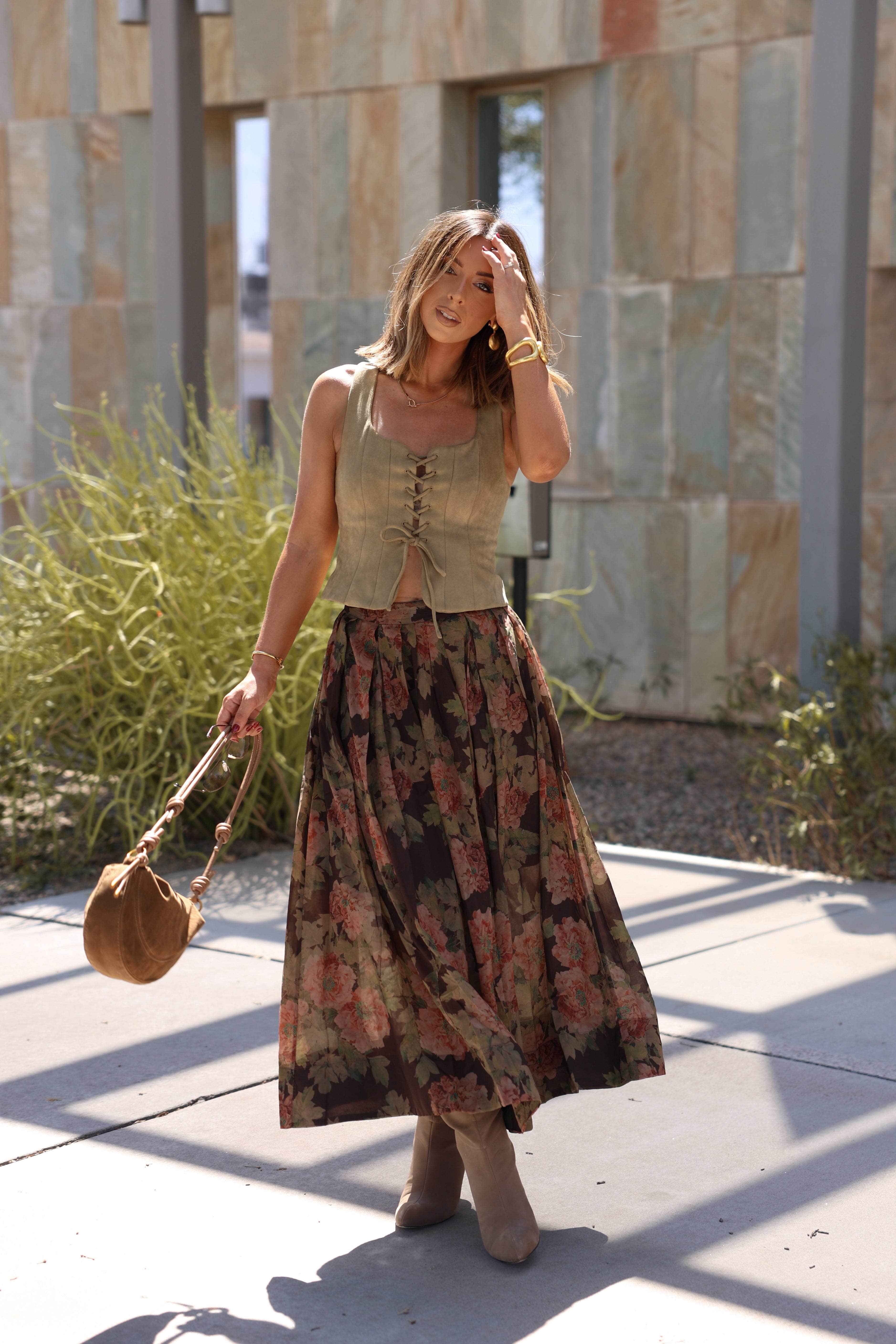 Romanticize Fall Floral Skirt - Image 4