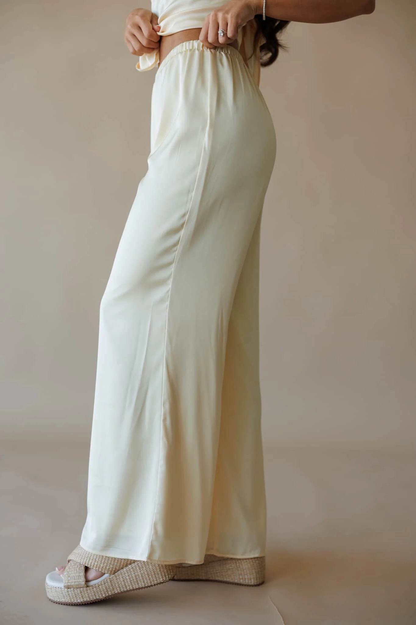 Santorini Glow Satin Pants - Image 3