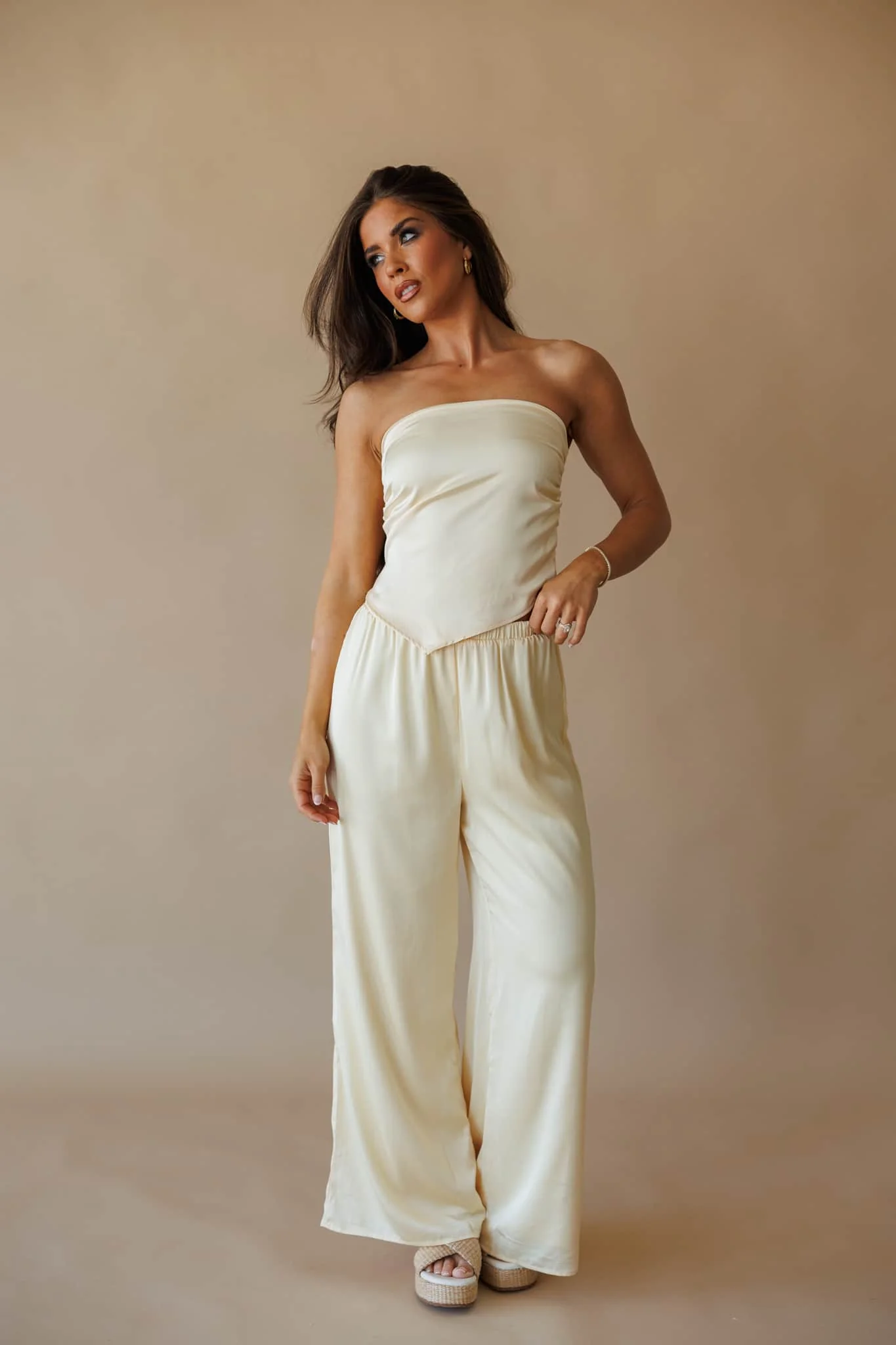 Santorini Glow Satin Pants - Image 4