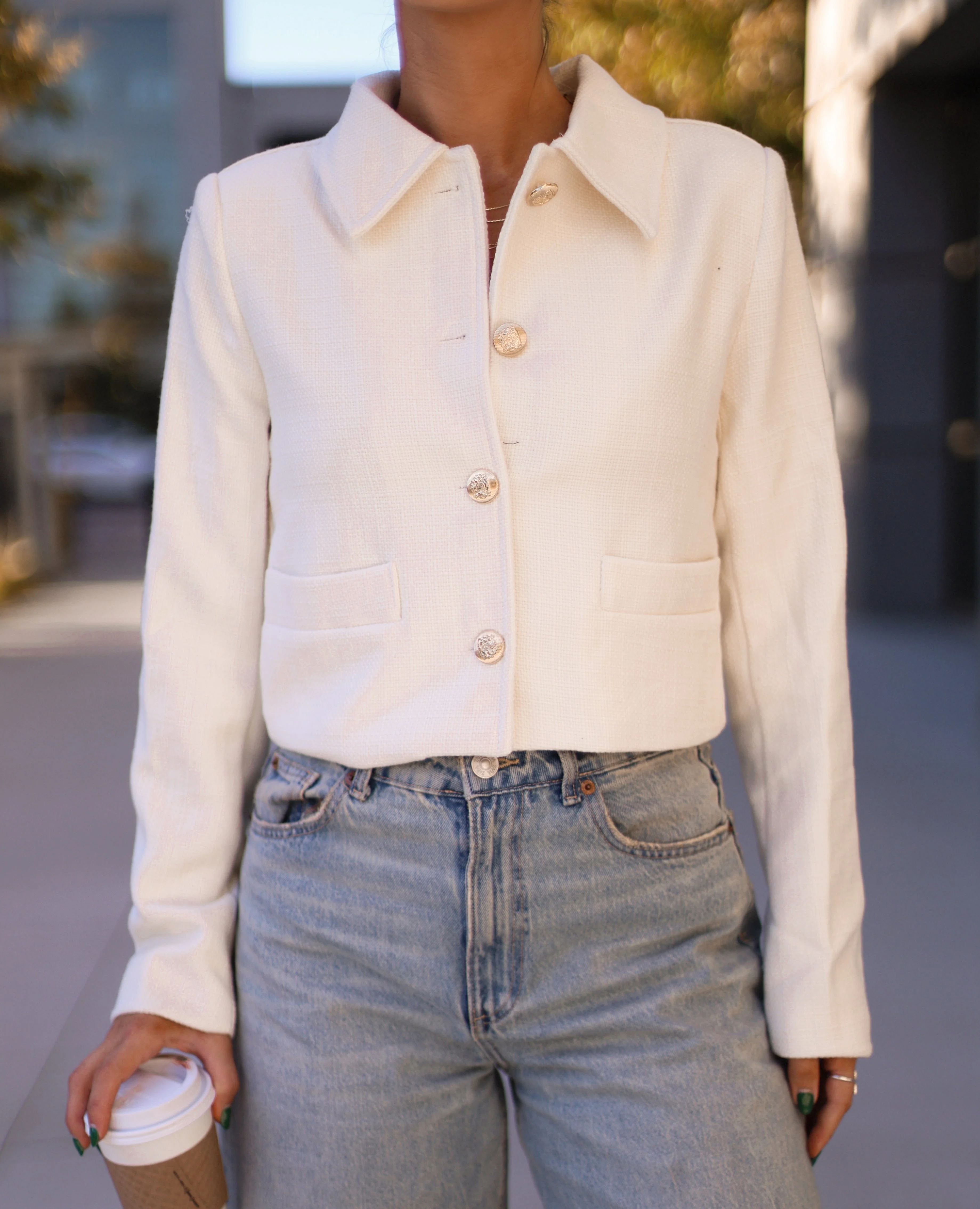 Solid Tweed Jacket - Image 2