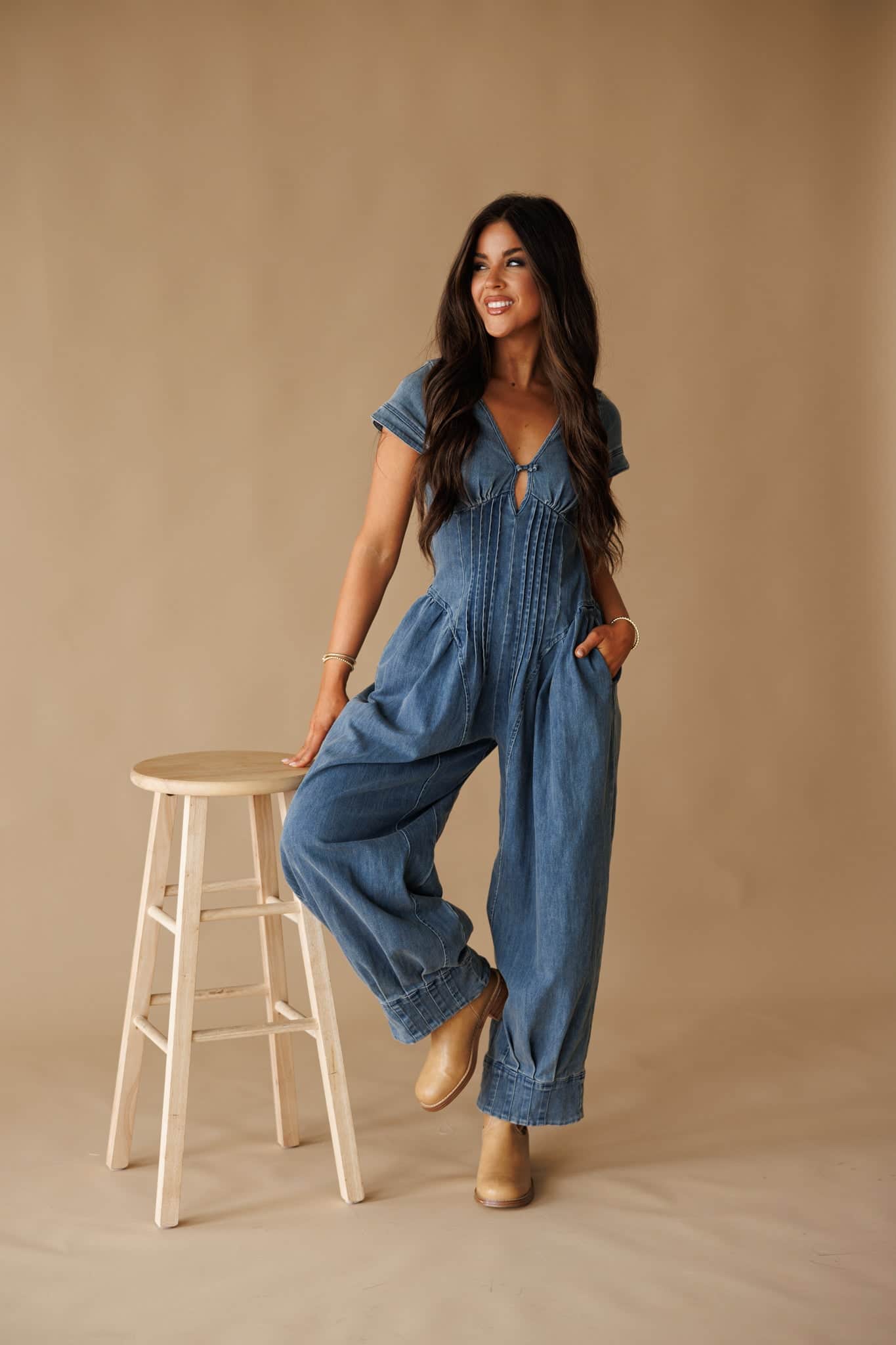 [Pre-Order!] Stevie Denim Jumpsuit - Image 11