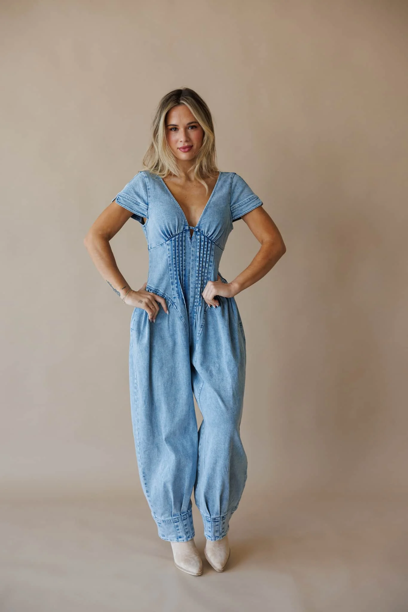 [Pre-Order!] Stevie Denim Jumpsuit - Image 4