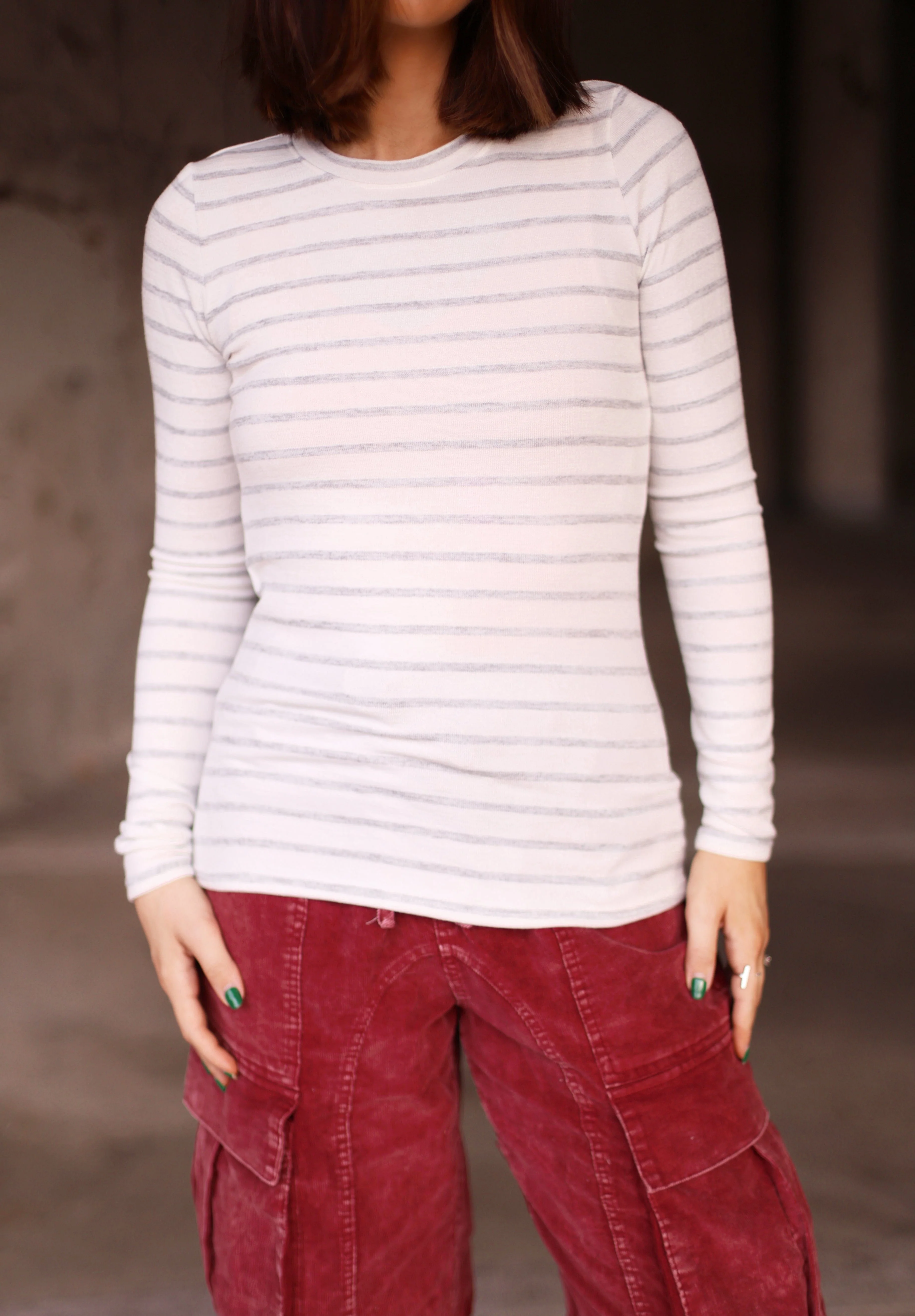 Striped Crew Neck Top - Image 2