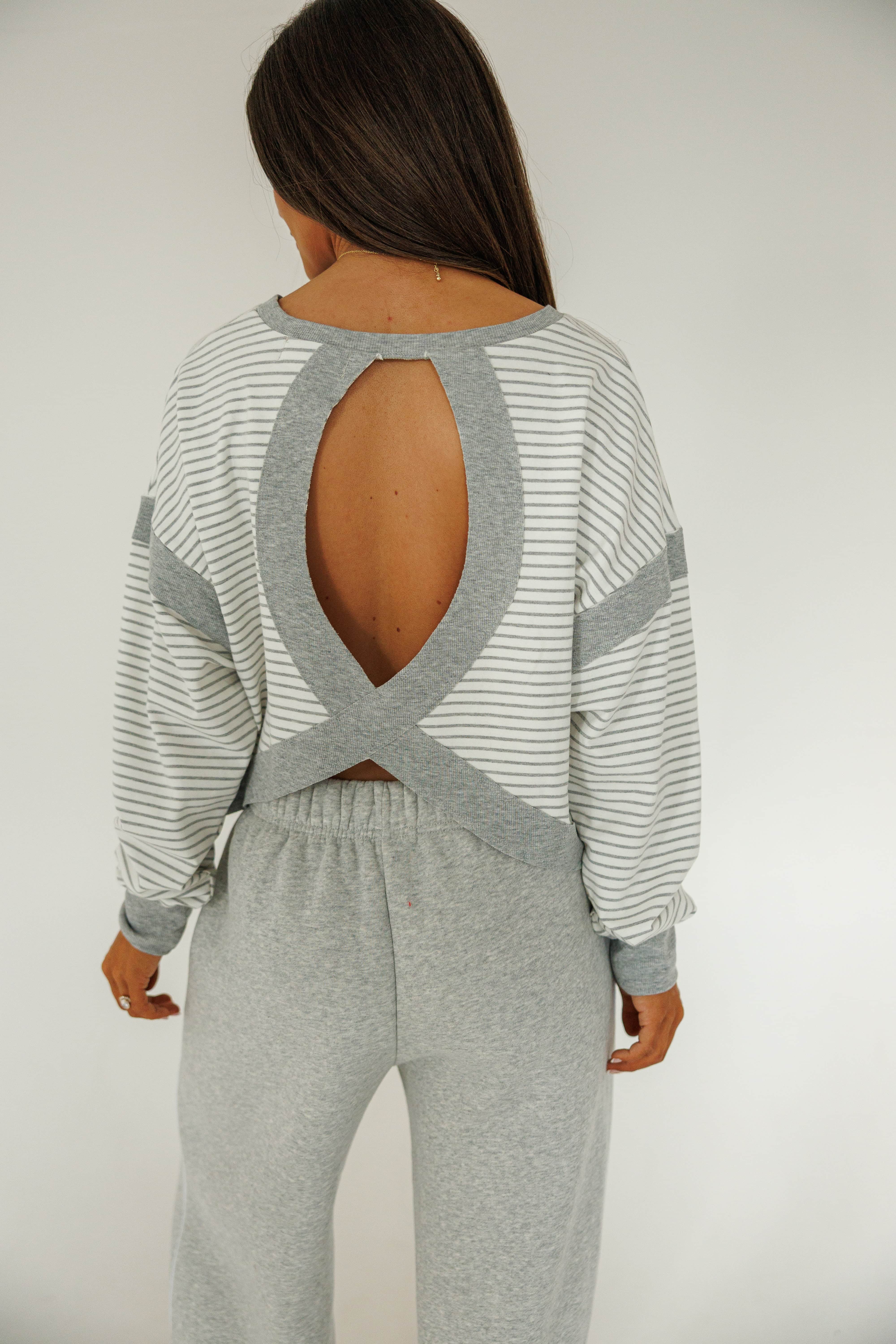 Striped Cutout Back Top - Image 4