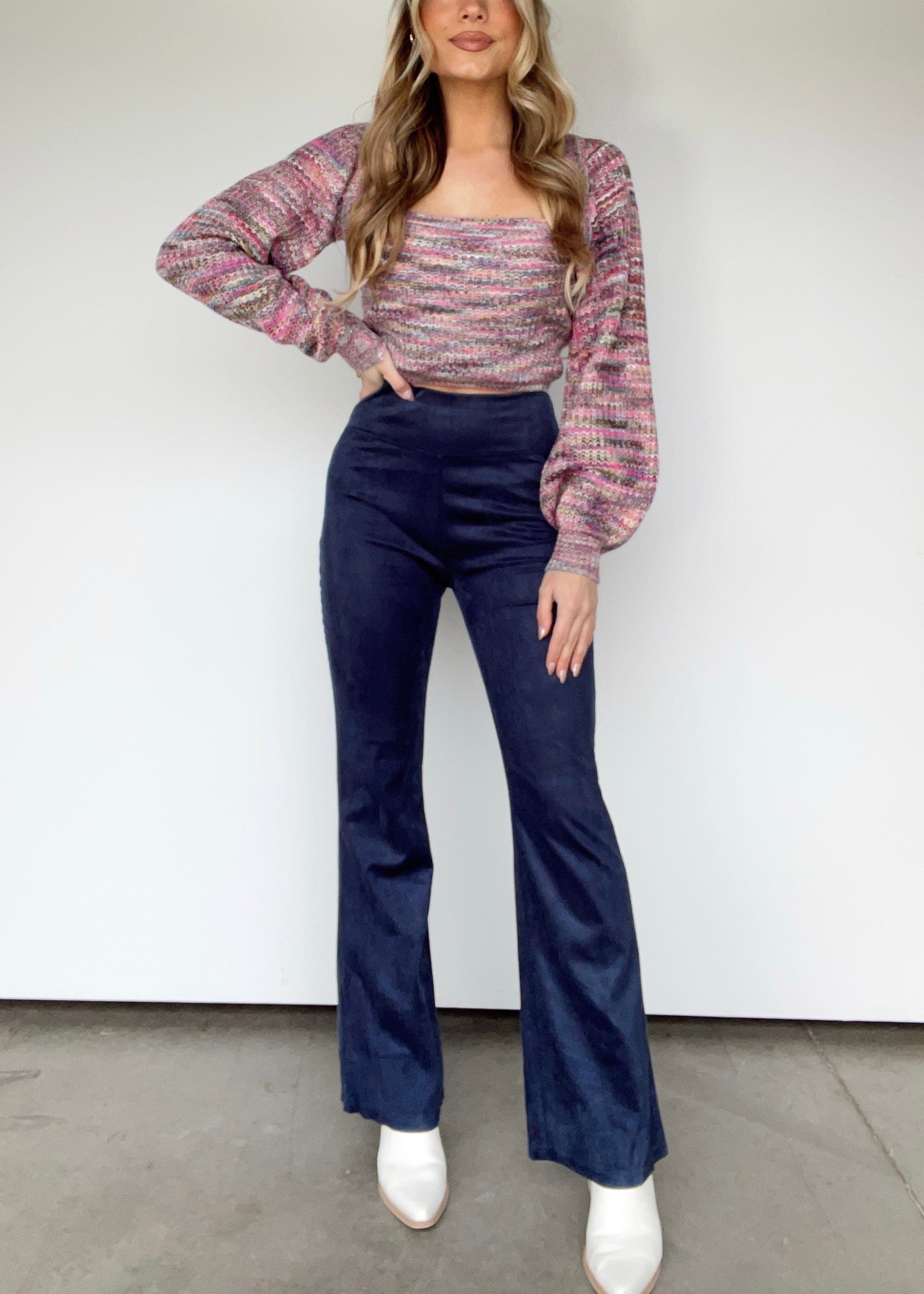Suede Flare Leggings - Image 4