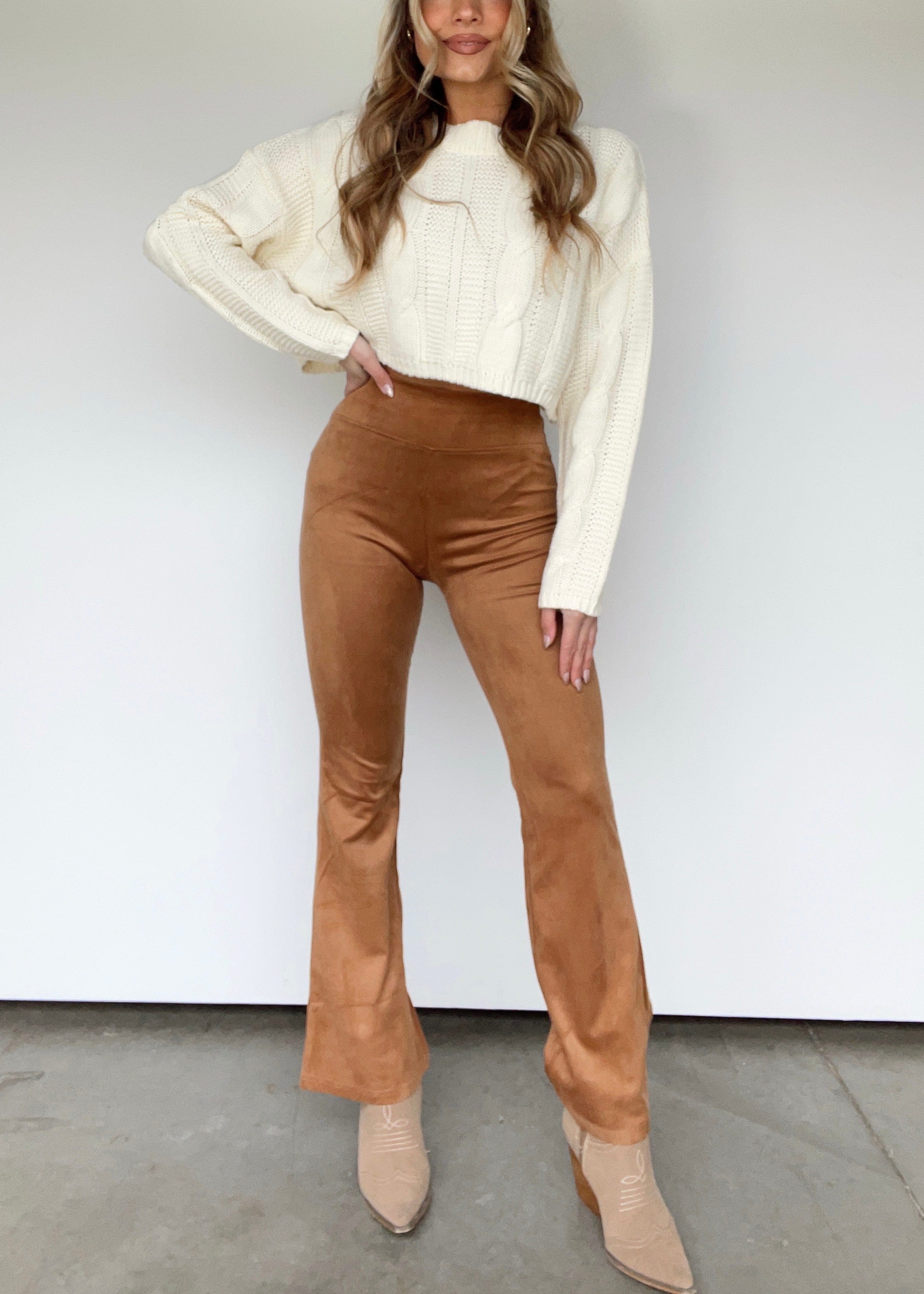 Suede Flare Leggings - Image 7