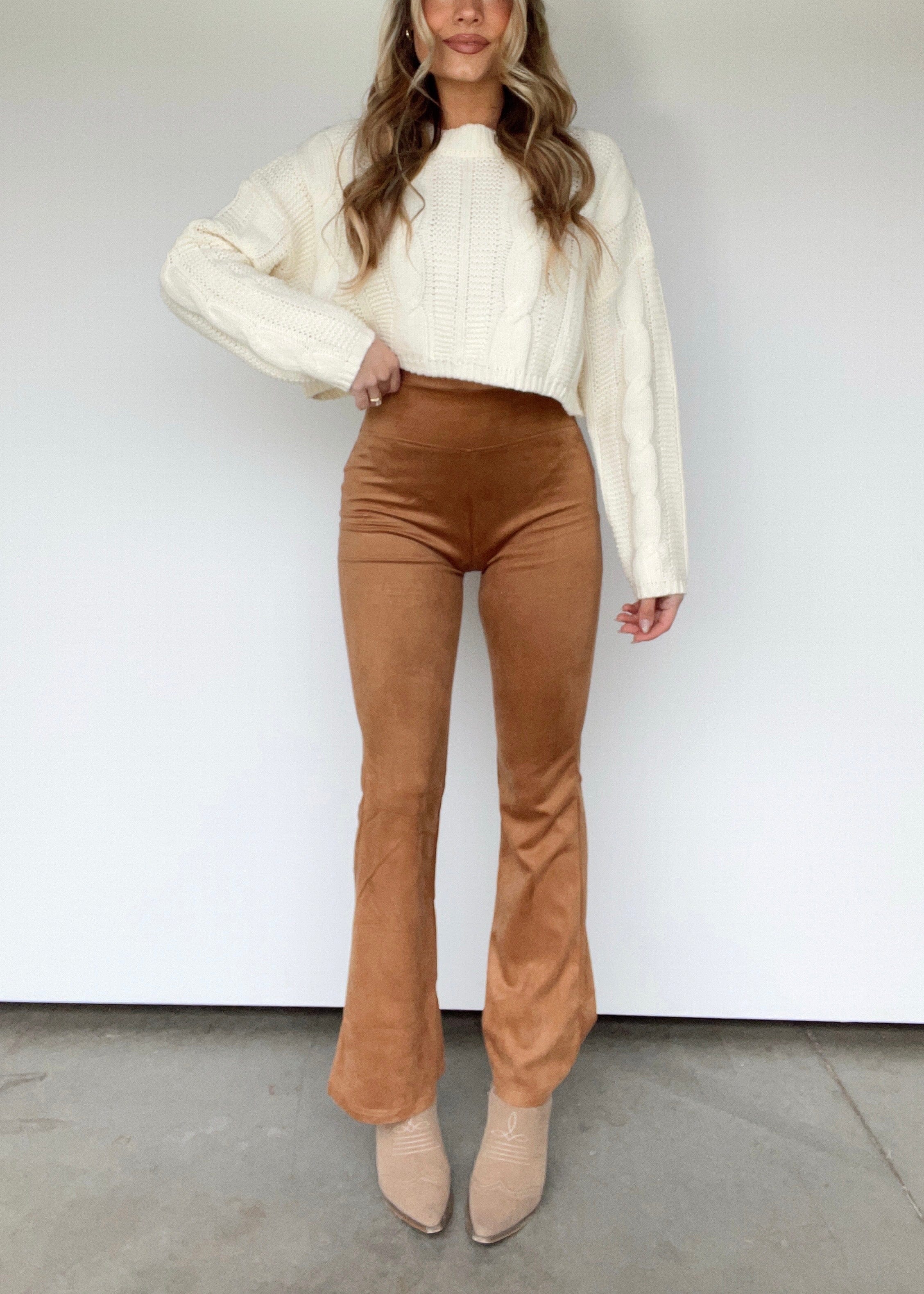 Suede Flare Leggings - Image 8
