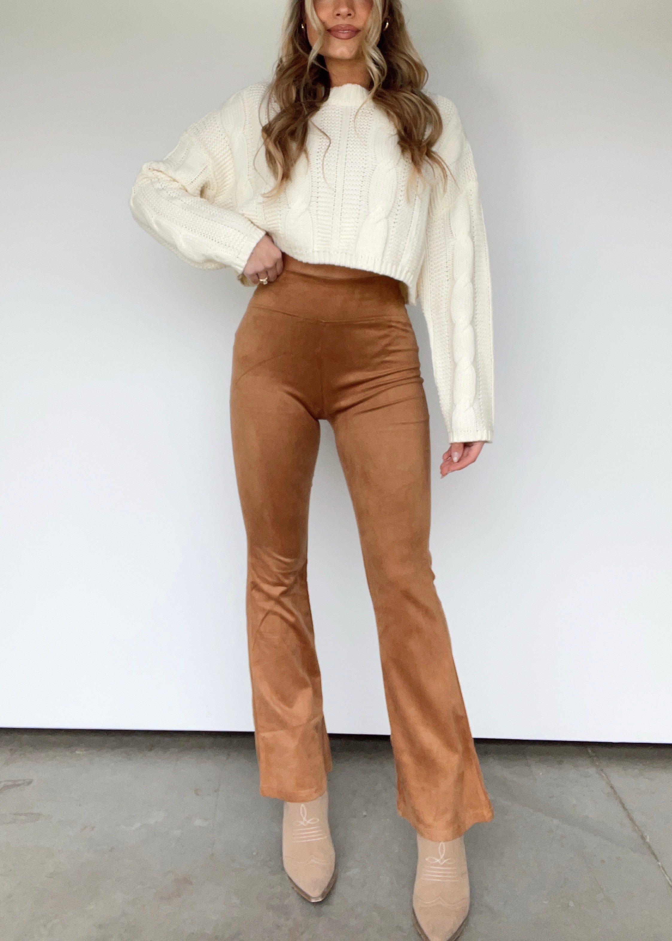 Suede Flare Leggings - Image 9