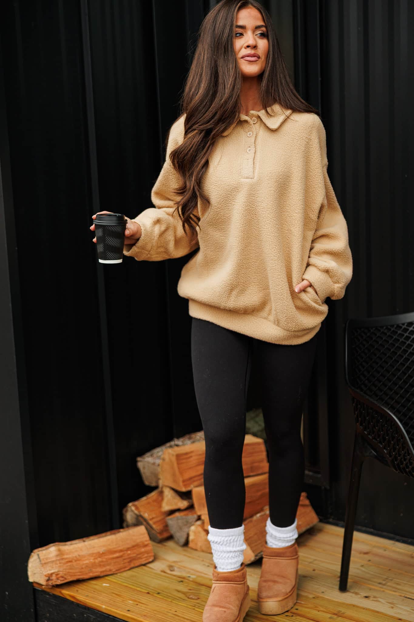 Teddy Polo Fleece Sweatshirt - Image 4